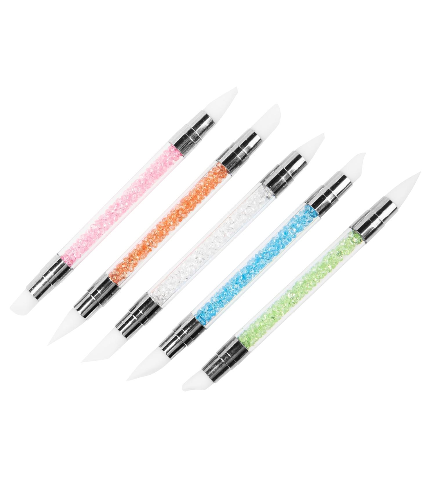 Emmi Nail Silicone Brush Set 5 Pcs for Gel Nails 3D & UV Art | Disinfected & Perfect for Color Gels - Buy Online on SooperMarket.com