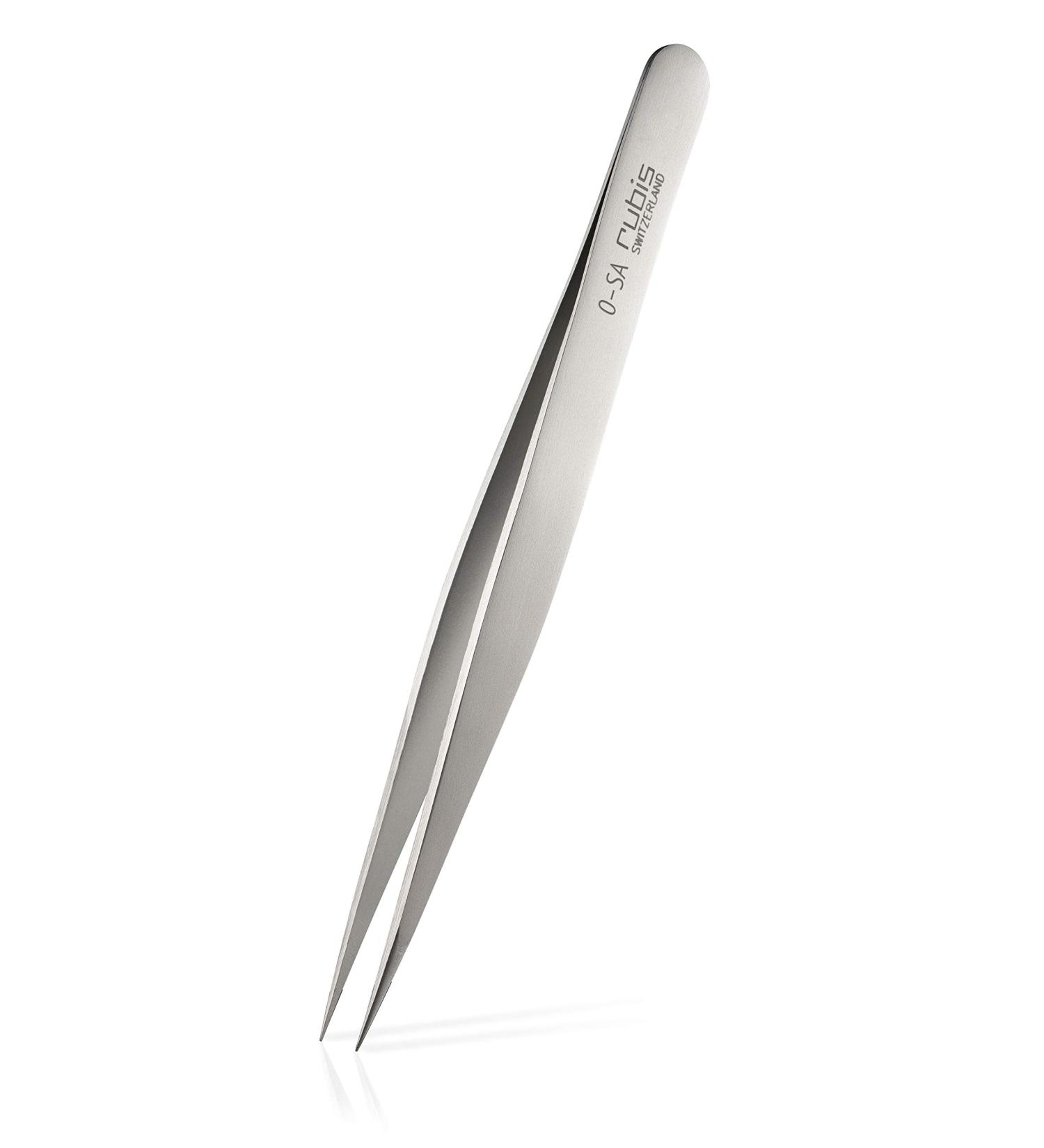 Rubis Tech precision tweezer 0 -SA - 120 mm - Ultraic Technical tweezers with precision tip straight point 0.1/0.2 mm anti -timing acid -resistant