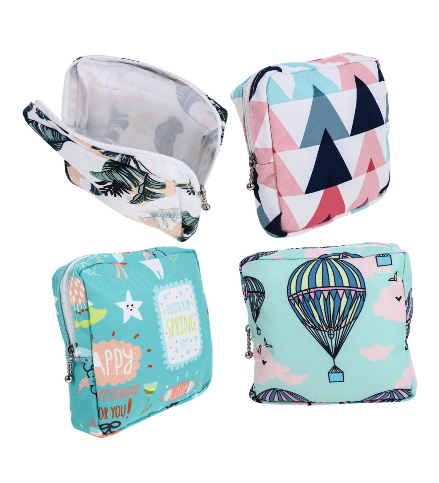 PLAFOPE 4pcs Sanitary Napkin Storage Bag - Multi-function Organizer for Teens and Nursing Moms | Tampon Purse & Makeup Organiser - Buy Online on SooperMarket.com
