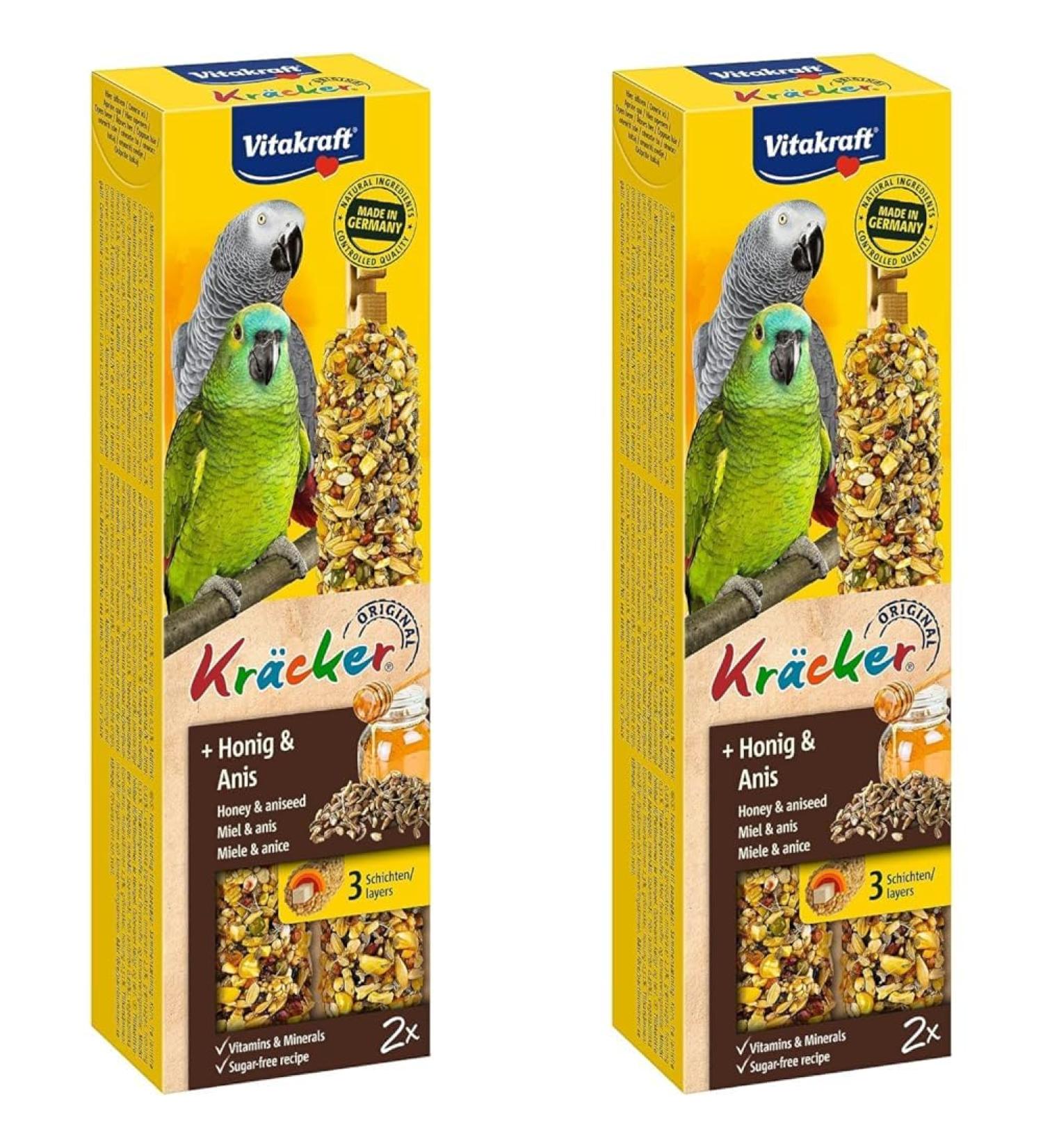Vita Power Kr cker for Parrots - Honey & Anise Sugar-Free Nibbles (2-Pack) - Buy Online on SooperMarket.com