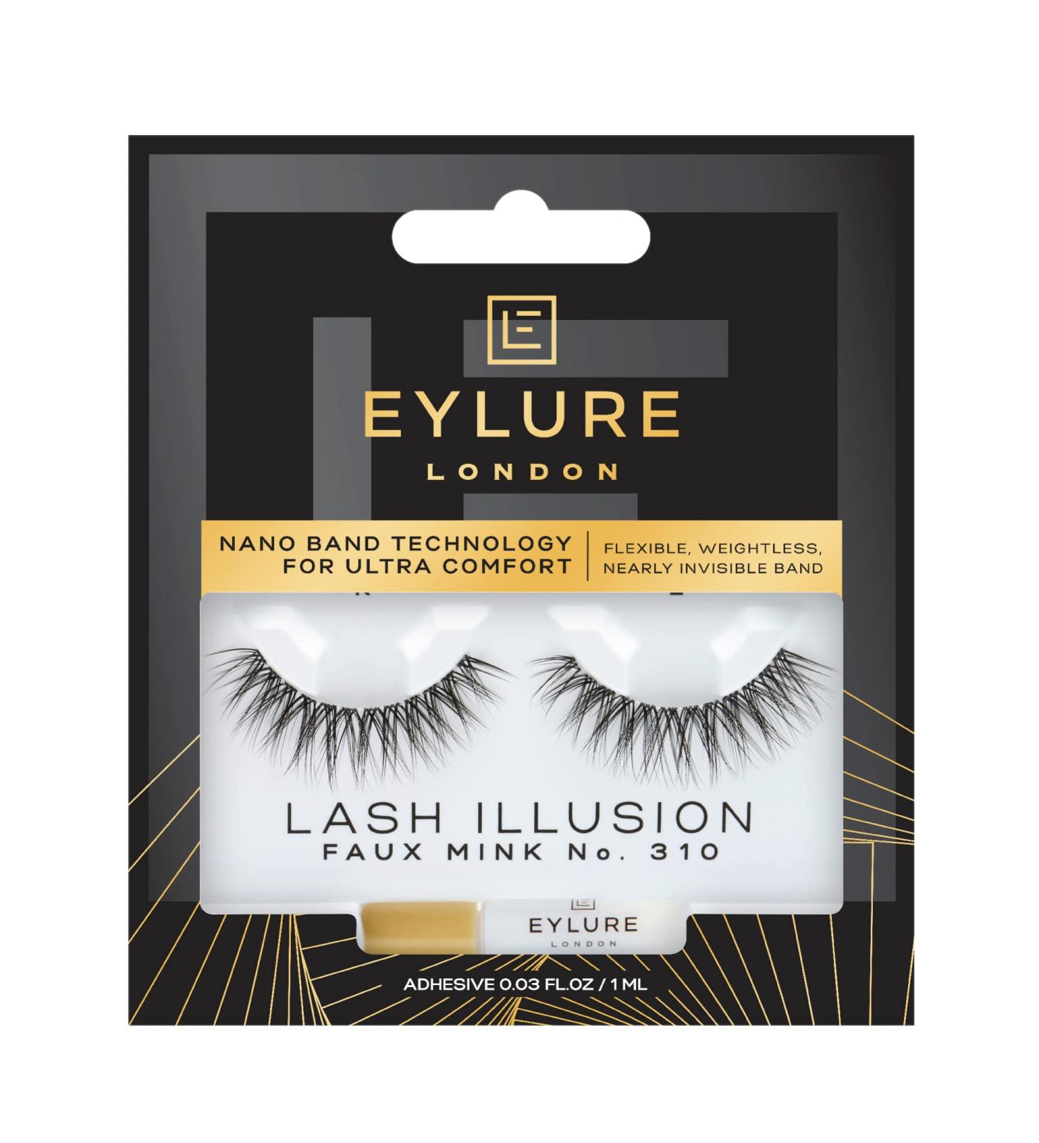 Eylure Lash Illusion Faux Mink No. 310 False Lashes with Adhesive - 1 Pair - Buy Online on SooperMarket.com