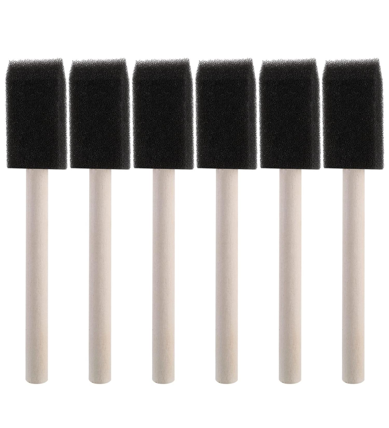 WLLHYF 6 PCS Foam Paint Brush Set - Durable Sponge Brushes for Crafts & Paints - Wooden Handles - Ideal for Smooth Surfaces & Stain Removal - Buy Online on SooperMarket.com