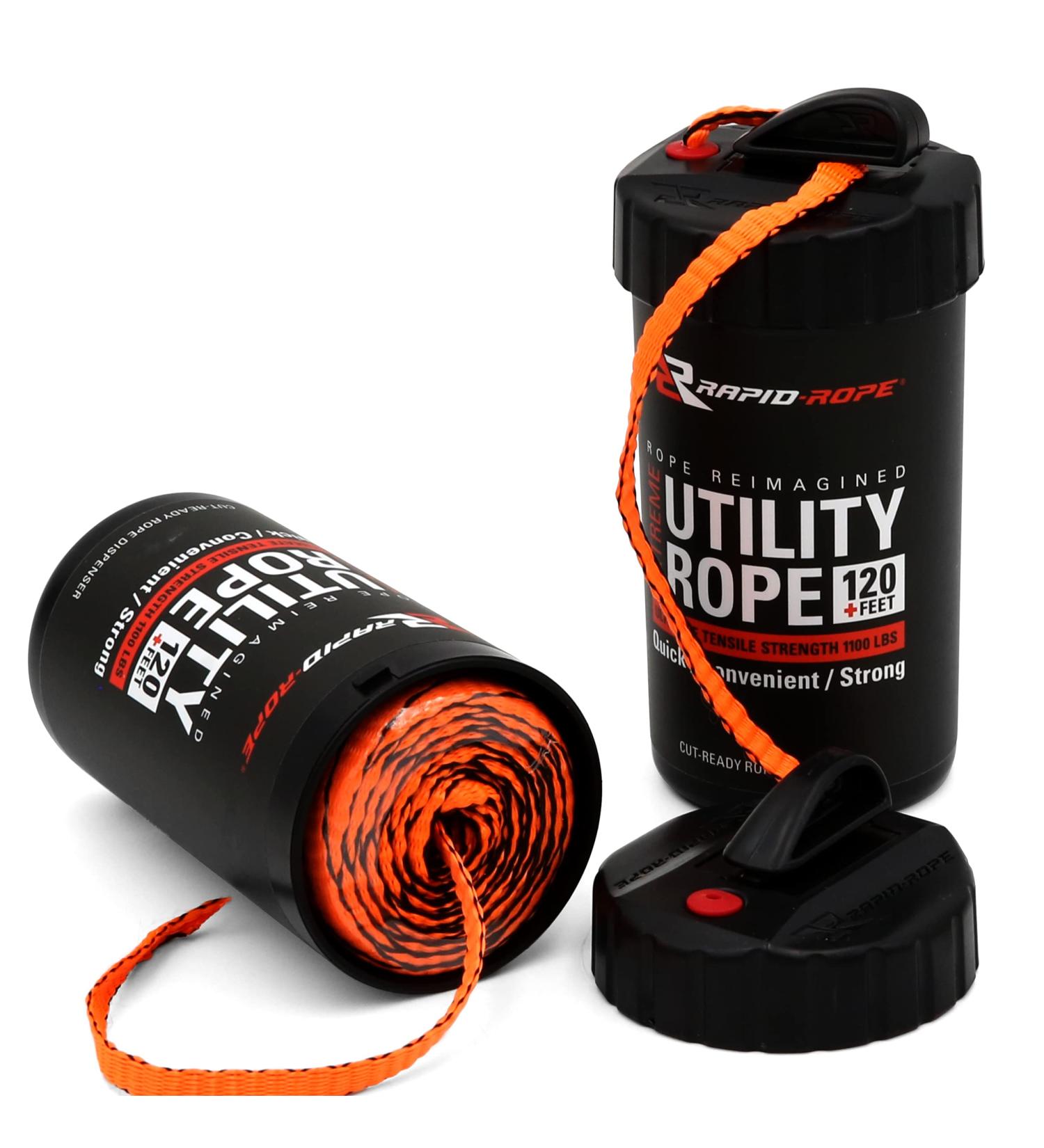 Rapid Rope Canister (Orange) - 120ft 1100lb Tested Nylon Paracord for Hiking, Camping, Survival & Climbing - All Purpose Outdoor Rope - Buy Online on SooperMarket.com