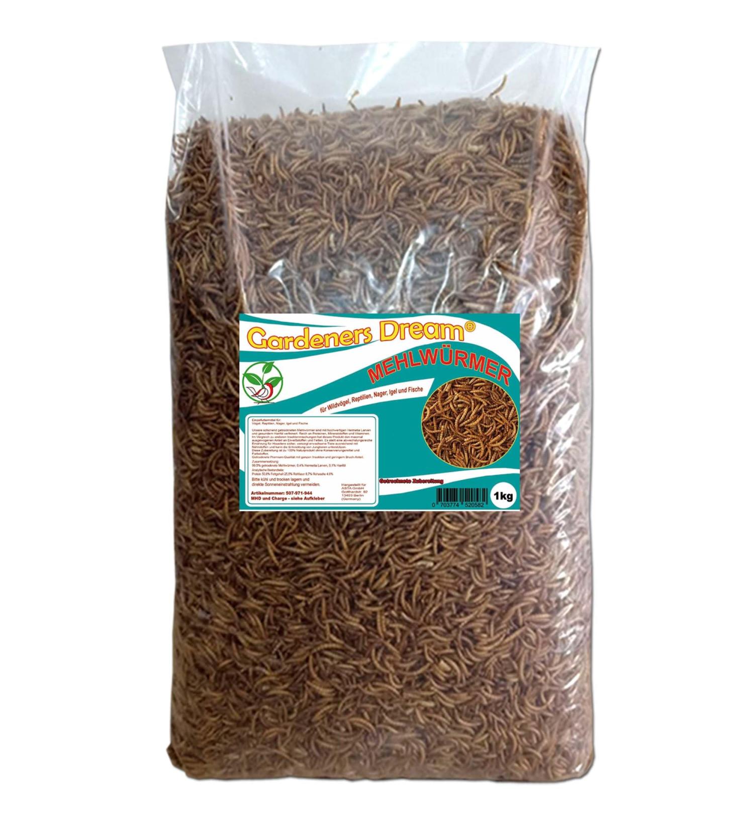 Natural product dried mealworms 1 kg - High quality premium food for wild birds