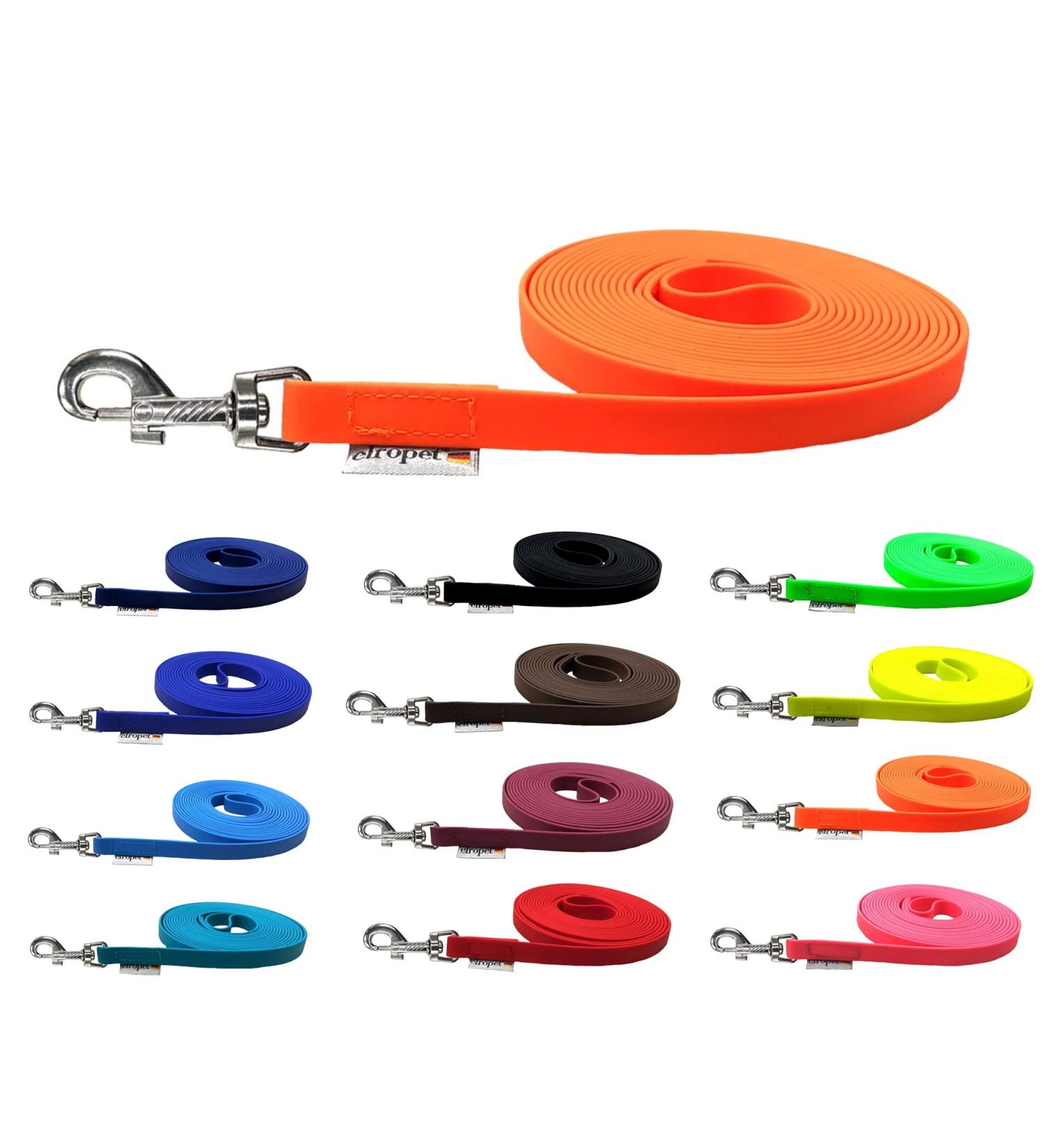 Terrified Biothane Dog Leash - Durable Leash for Medium & Large Dogs | 16mm Width 3m/5m/10m/15m Lengths Neon Orange with Hand Loop - Buy Online on SooperMarket.com