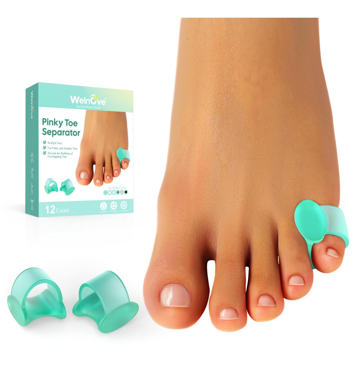 Buy Welnove Gel Toe Spreader - 12-Pack Small Toe Cushions & Sleeves for Friction Relief (Green) | International Shipping Available - Buy Online on SooperMarket.com