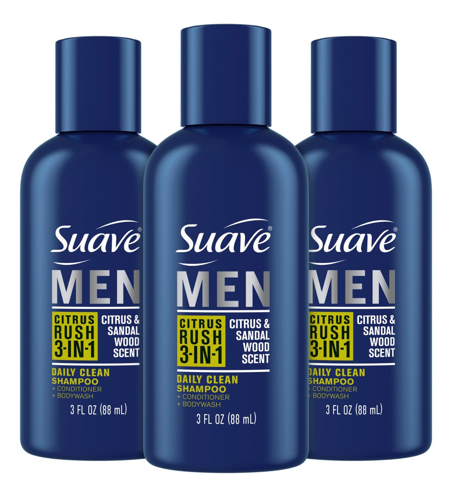 Buy Suave Men Body Wash 3-in-1 Citrus Rush Travel-Size All-in-One Shampoo Conditioner & Body Soap with Keratin Pack of 3 (3 Oz Each) - International Shipping Available - Buy Online on SooperMarket.com