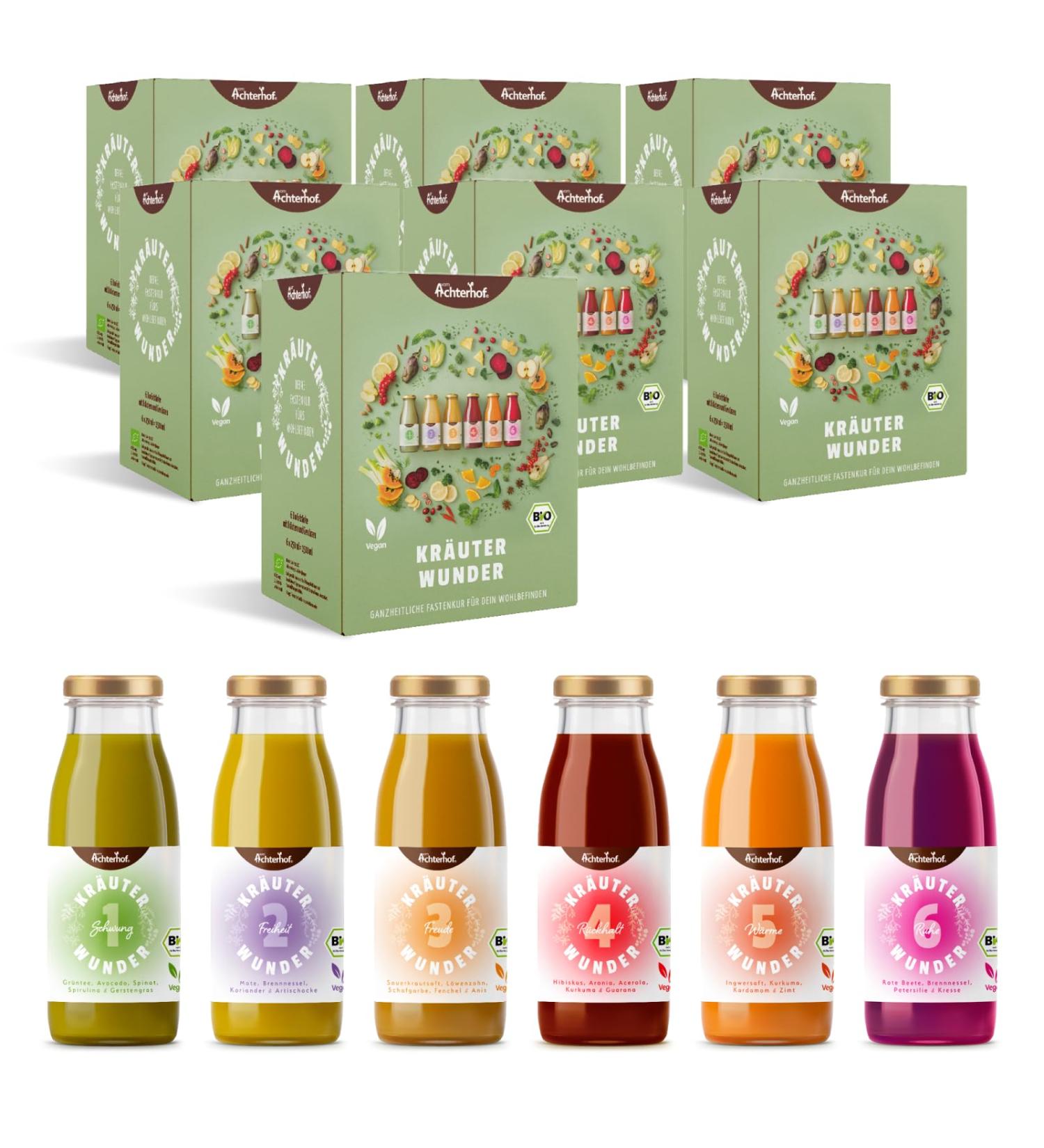 Herbal Miracle 7-Day Fasting Cure - Organic Quality | 7x6 Bottles | First Herbal Fasting Cure by Achterhof - Buy Online on SooperMarket.com