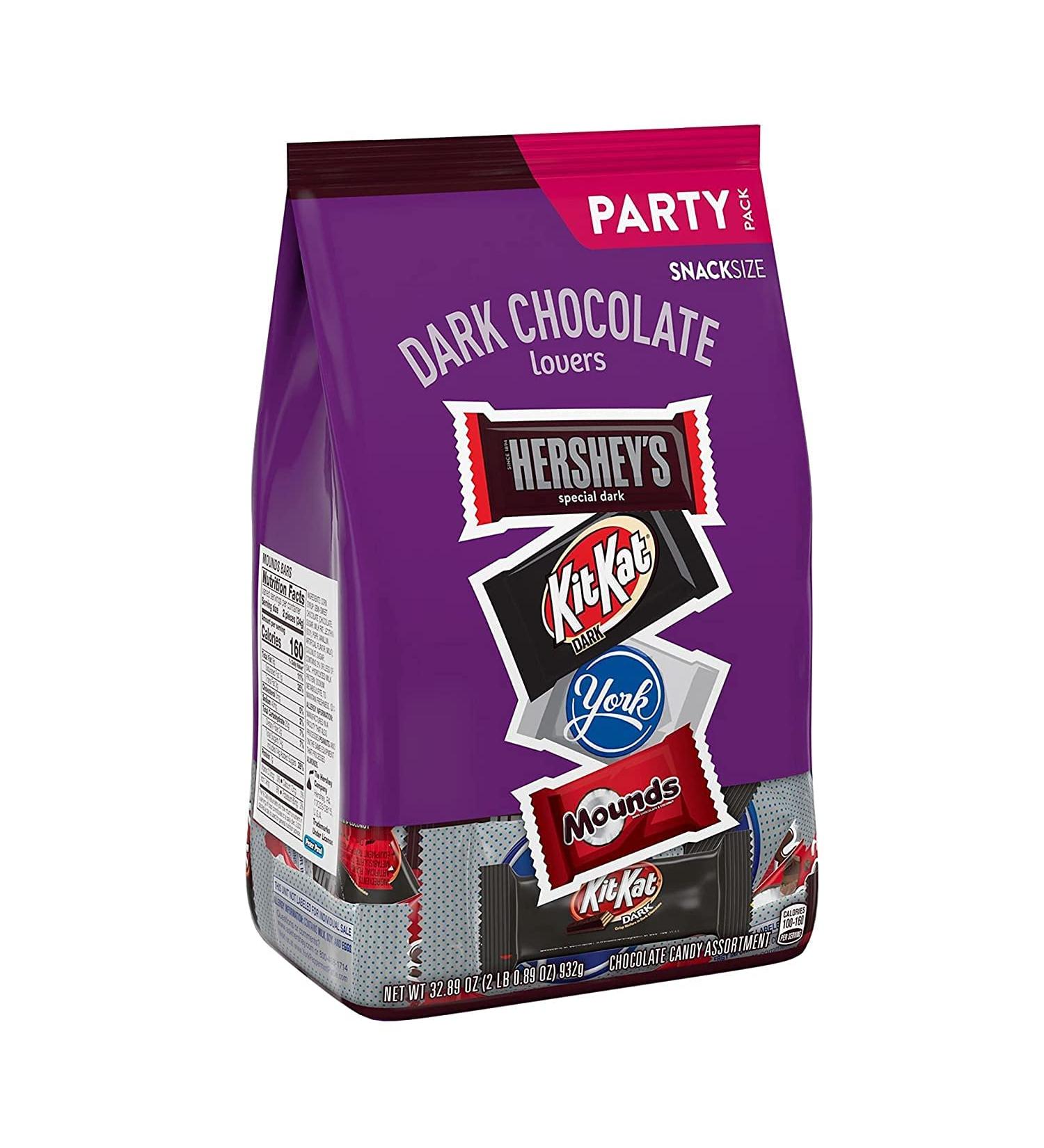 Hershey Dark Chocolate Lovers Assortment Snack Size Candy, 32.89 oz Bulk Party Pack - Buy Online on SooperMarket.com