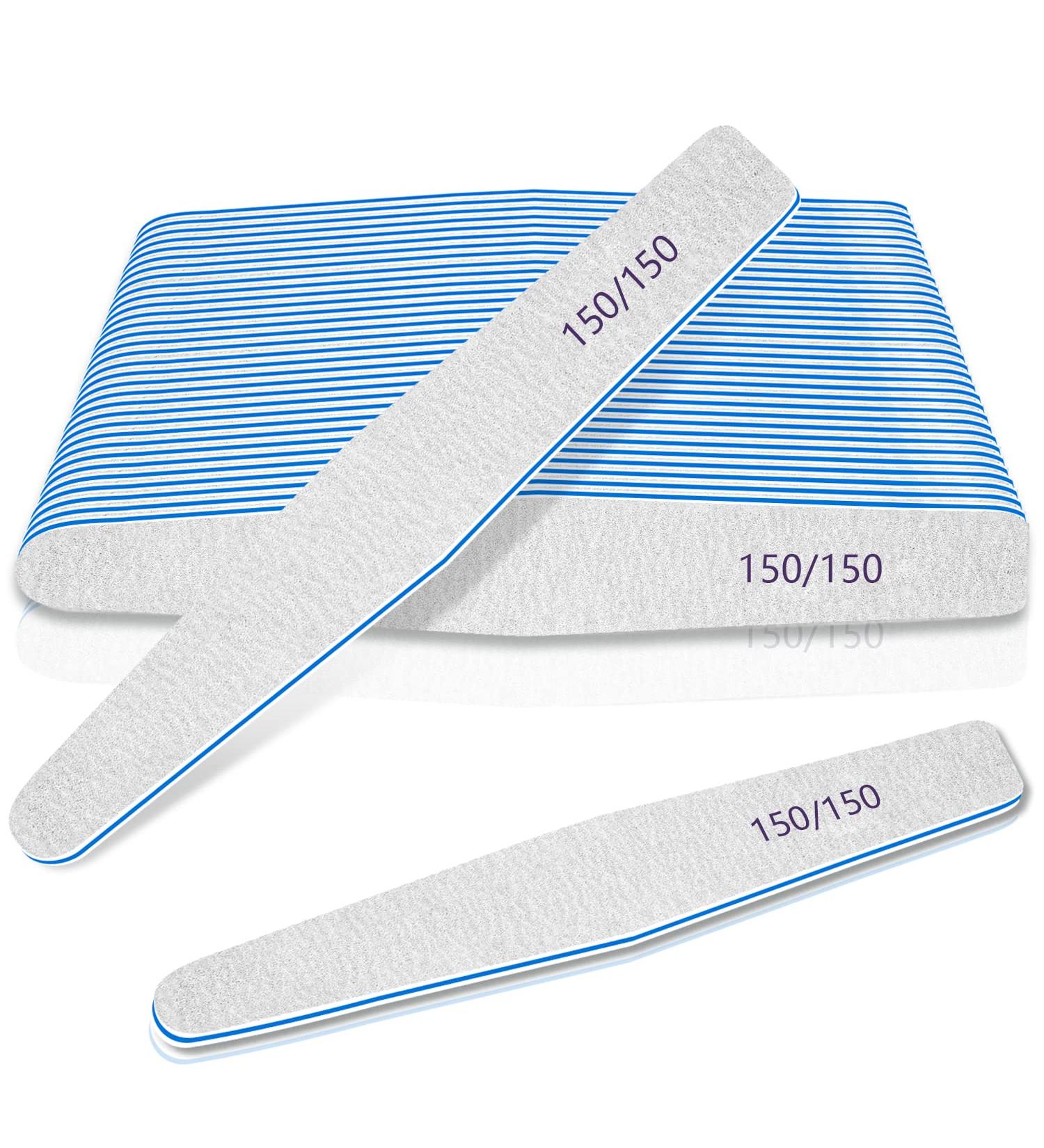 Nail Files 150/150 Grit - 12pcs Emery Boards for Poly Gel & Acrylic Nails | Coarse Files for Manicure & Pedicure at Home or Salon - Buy Online on SooperMarket.com
