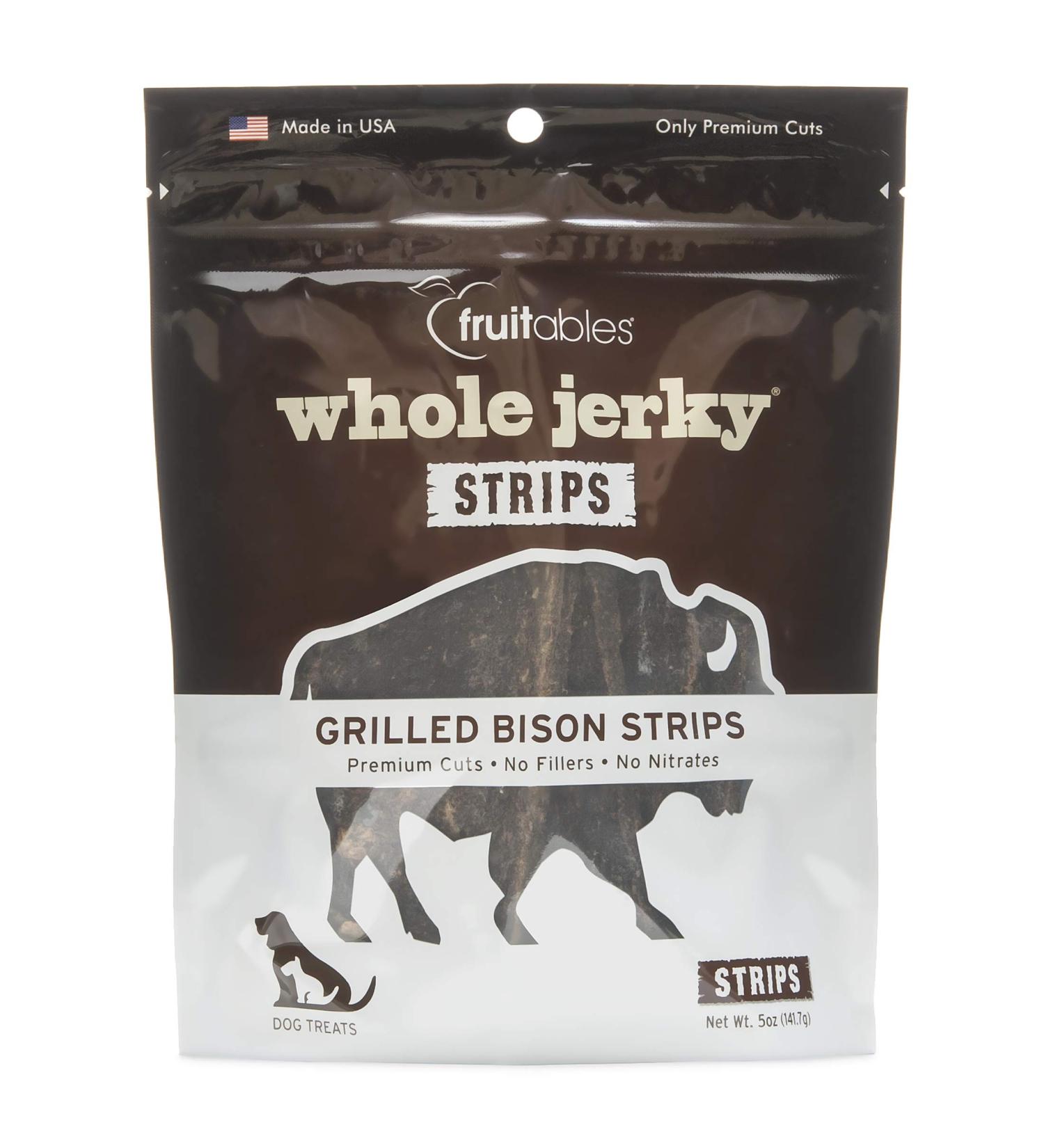Fruitables Grilled Bison Jerky Dog Treats - Gluten & Grain Free | Premium Meat, 5oz - Buy Online on SooperMarket.com