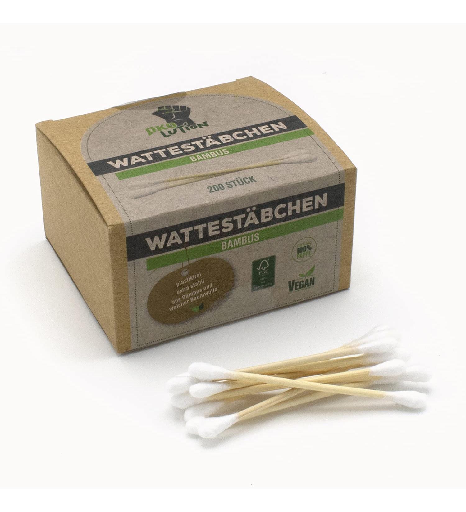 kolution Bamboo Cotton Swabs - 200 Eco-Friendly Ear Cleaners 100% Compostable & Plastic-Free - Buy Online on SooperMarket.com