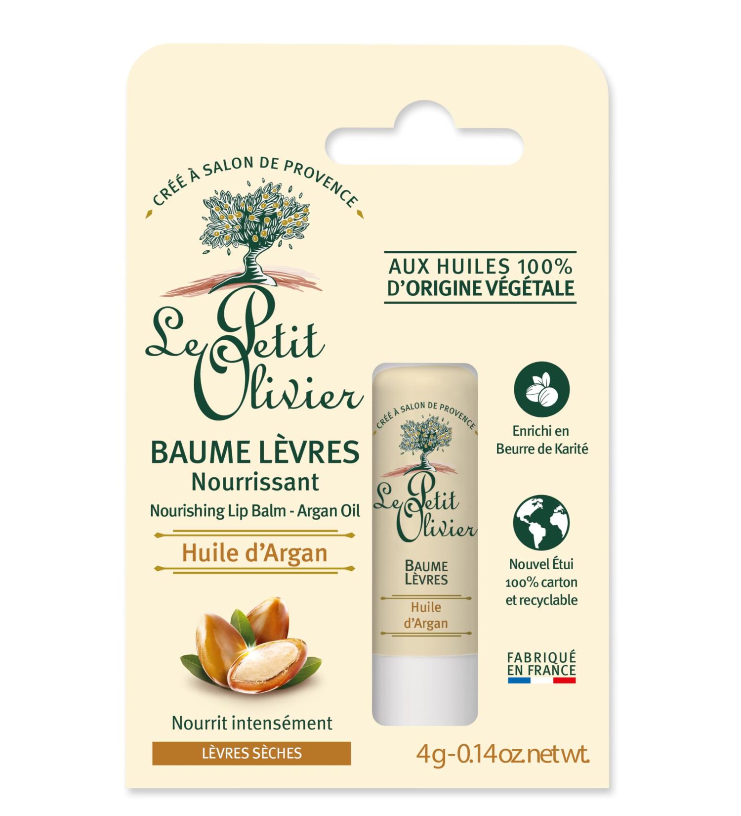 Le Petit Olivier Nourishing Lip Balm Stick | Argan Oil Enriched | Softens & Smooths Dry Lips | Natural Vegetable Oils | 0.14 oz - International Shipping - Buy Online on SooperMarket.com