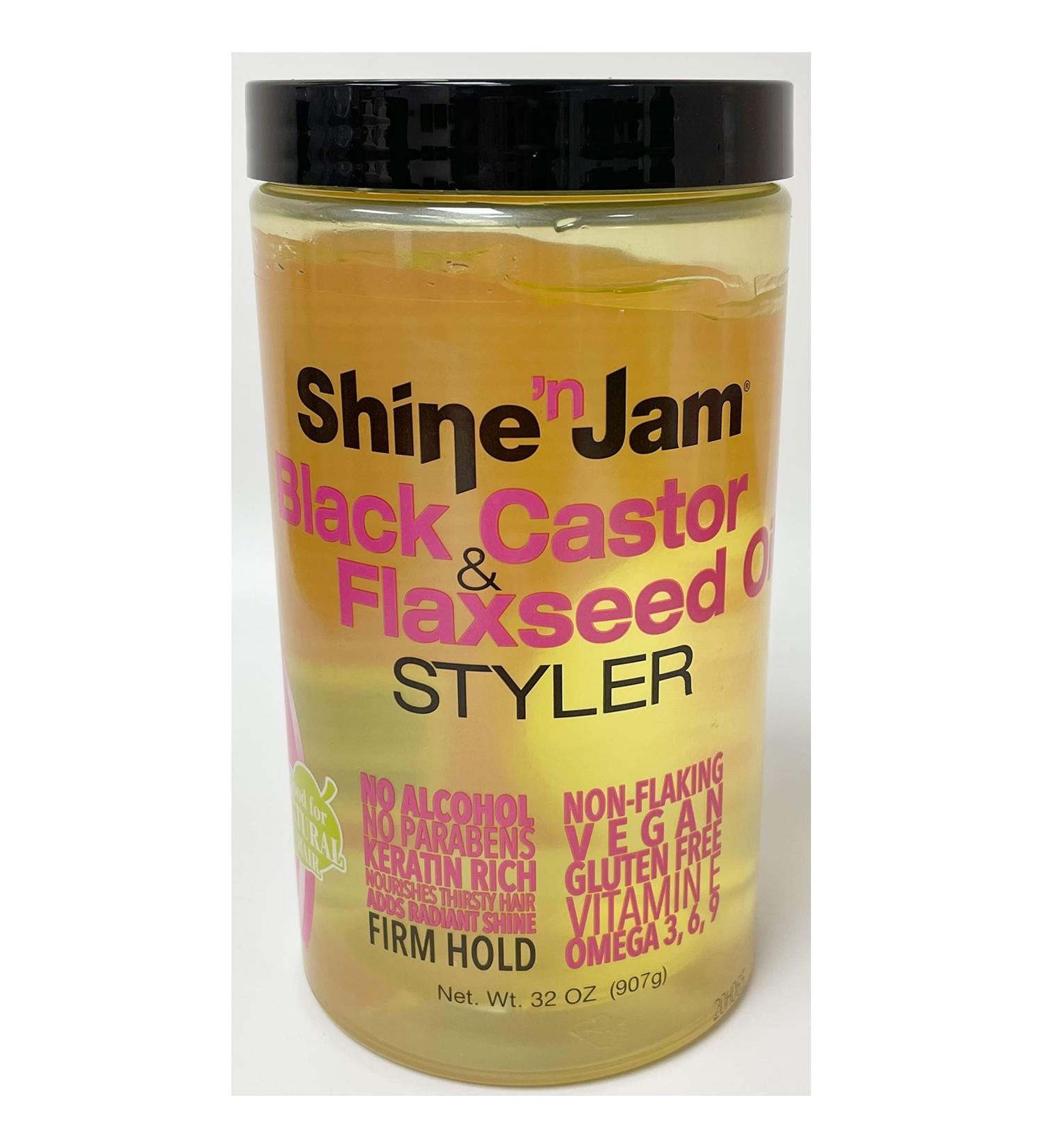Ampro Shine 'n Jam Black Castor & Flaxseed Oil Styler 32 oz - Ultimate Hair Styling Solution - Buy Online on SooperMarket.com