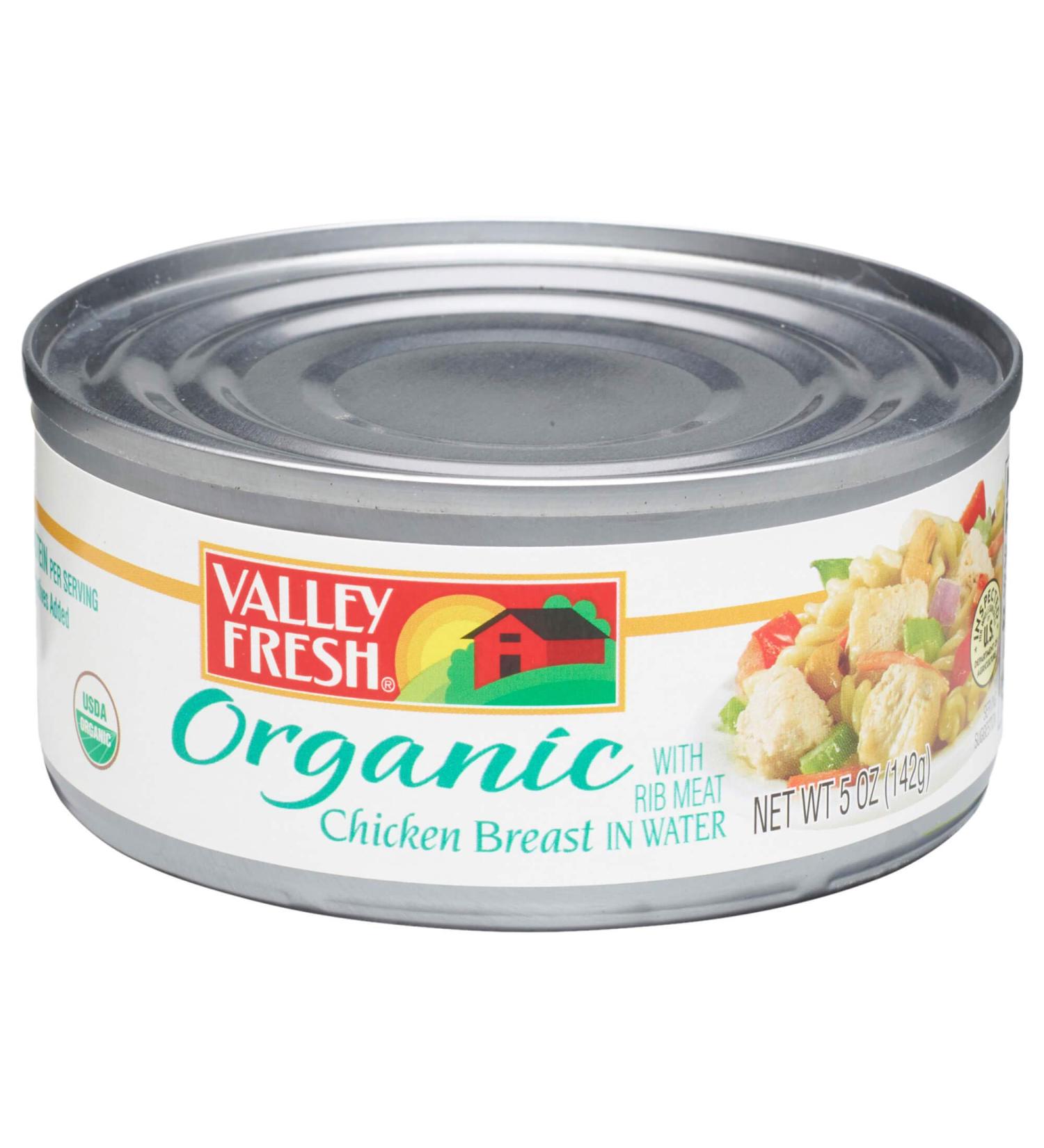 VALLEY FRESH Organic White Chicken in Water - 5oz | Premium Quality - Buy Online on SooperMarket.com