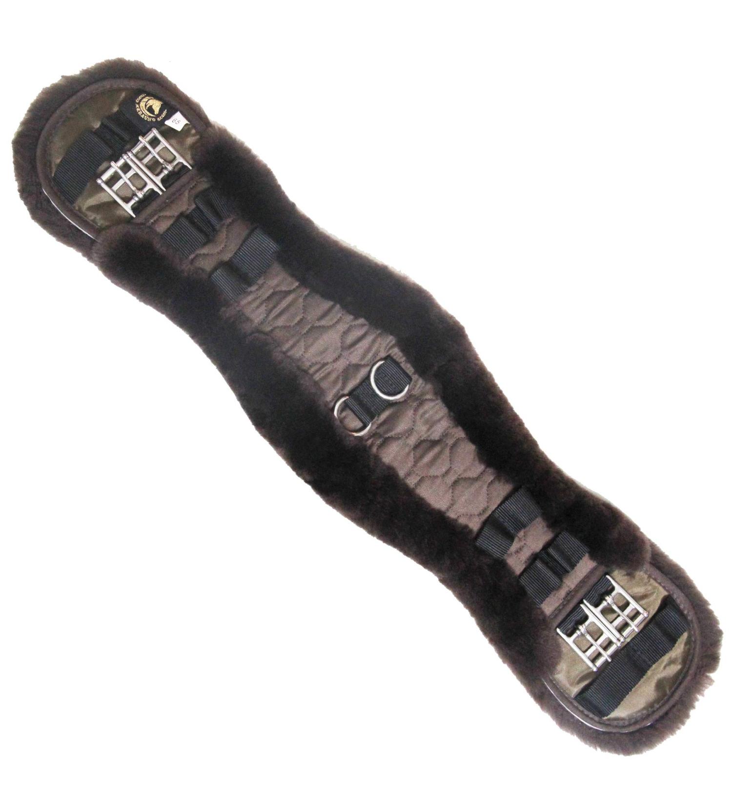 Merauno Lambwolle Konturgurt - Premium Short Dressage Belt | Anatomically Concave | Quality Merino Wool | Slip Resistant in Nature Black Brown & Anthracite - 60cm 24 Brown - Buy Online on SooperMarket.com
