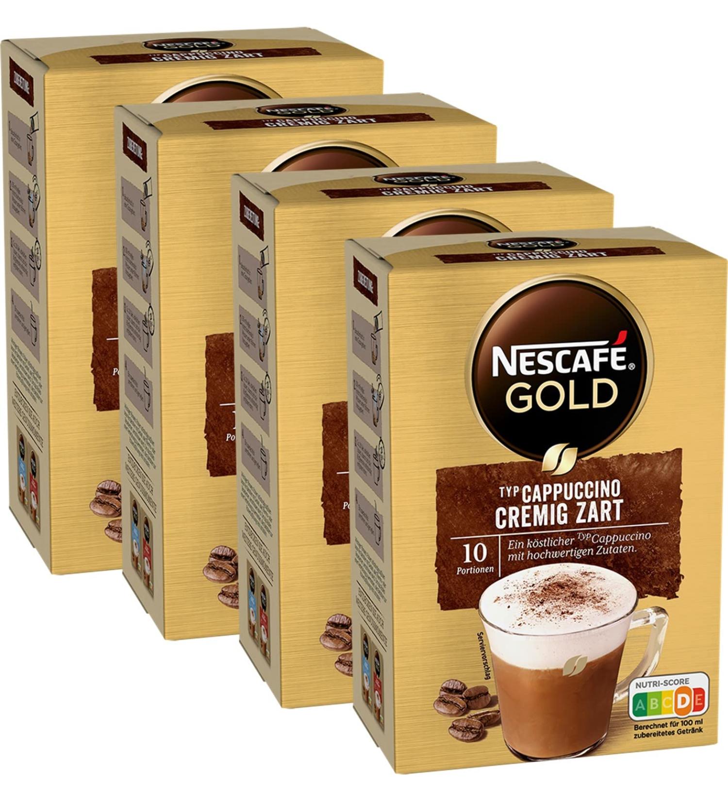 Nescaf Gold Type Cappuccino - Creamy Beverage Powder (4 Pack) | Soluble Bean Coffee Sticks | Rich Caffeine Taste - Buy Online on SooperMarket.com