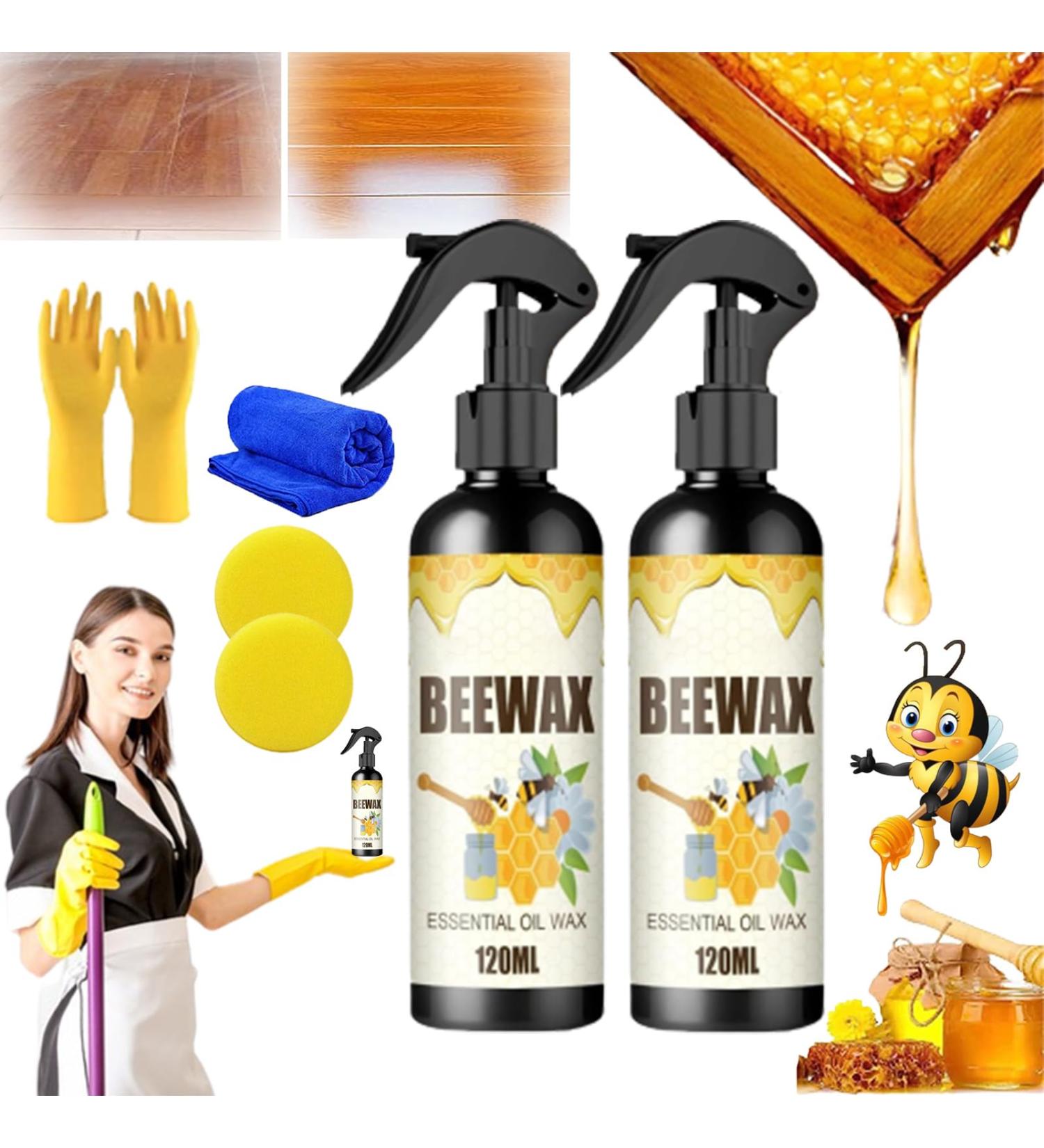 Natural Micro-Molecularized Beeswax Spray Wood Seasoning Beeswax Household Polishing Bees Wax Furniture Polish and Cleaner Natural Beewax Furniture Care Polishing (2pcs) - Buy Online on SooperMarket.com