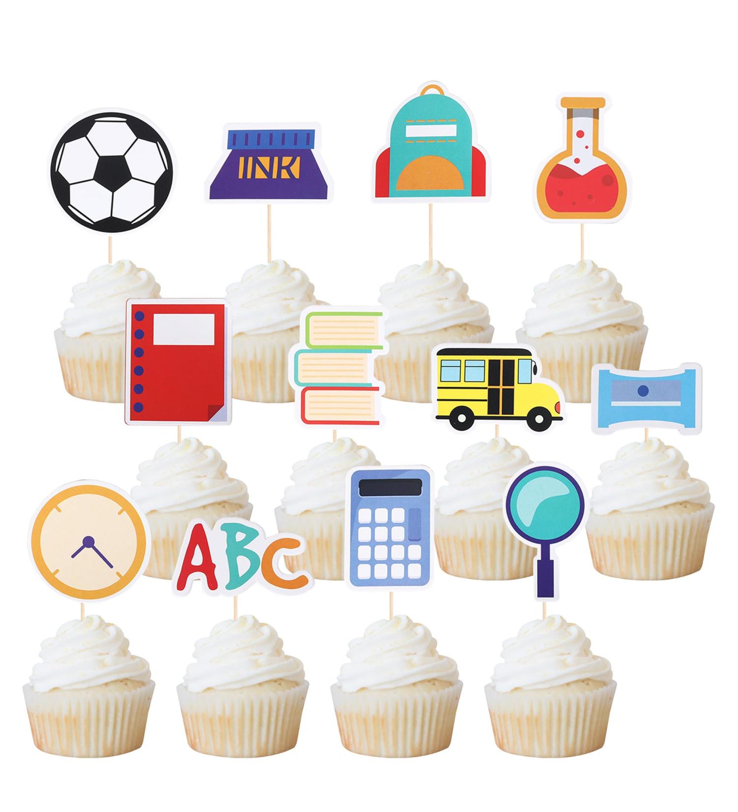 Rsstarxi 36 Pack Back to School Cupcake Toppers Happy First Day of School Cupcake Toothpicks Decoration for Welcome Back to School Activities Kids Birthday Day Party Cake Decorations Design 1 - Buy Online on SooperMarket.com