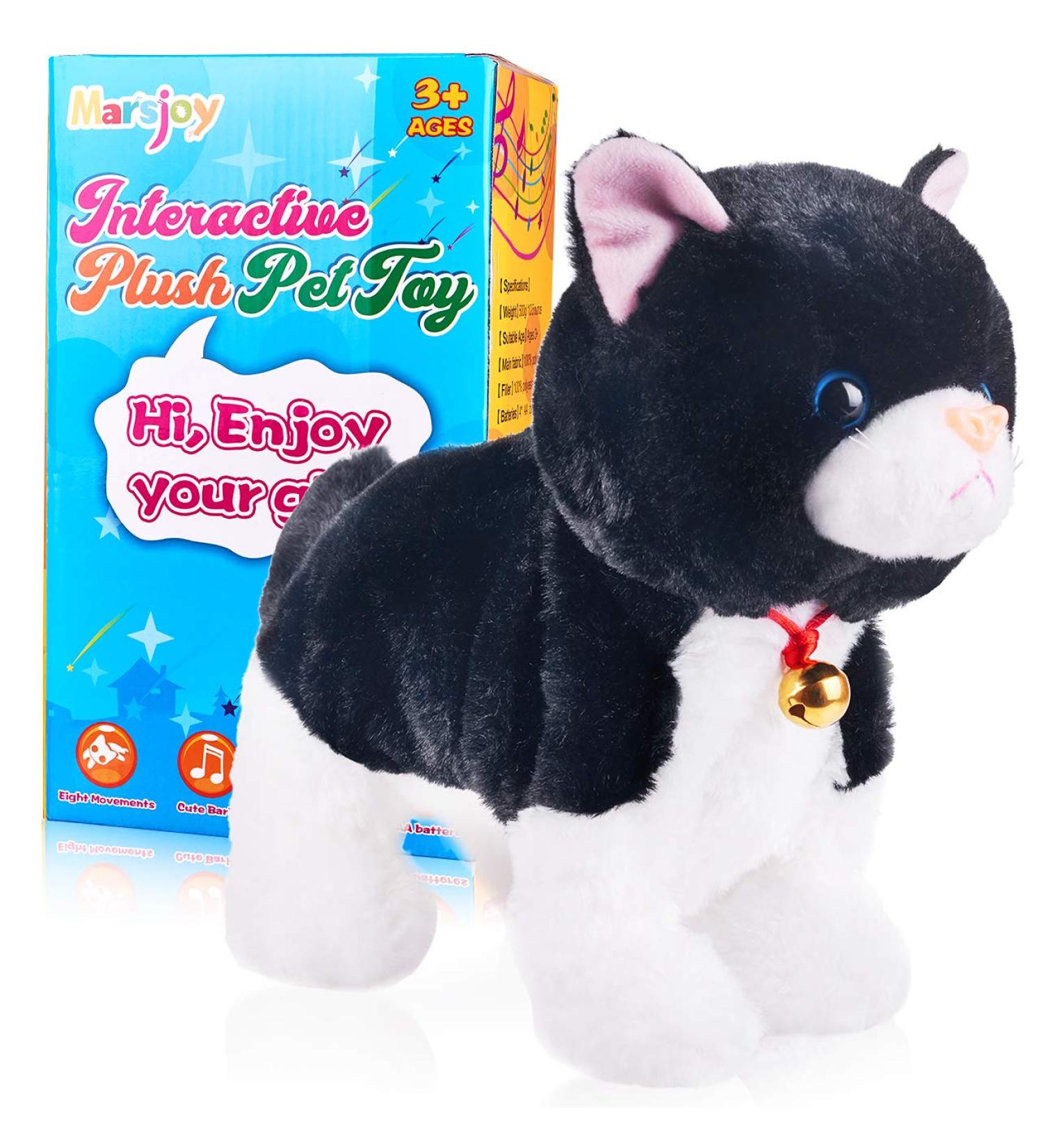 Interactive Black Plush Robot Cat Stuffed Animal Toy | Animated Pet Cat for Girls | Touch Control Electronic Kitten | 12 Large - Buy Online on SooperMarket.com