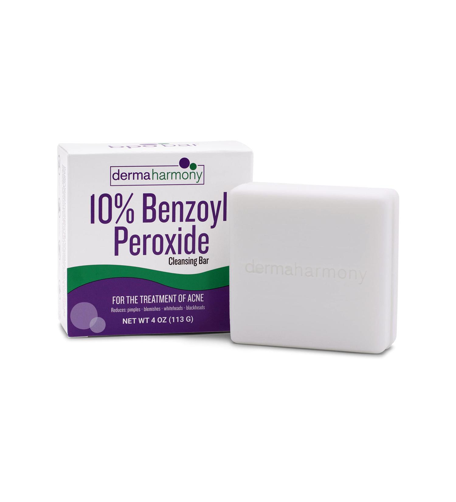 Dermaharmony 10% Benzoyl Peroxide Cleansing Bar for Acne - 4 oz - Buy Online on SooperMarket.com