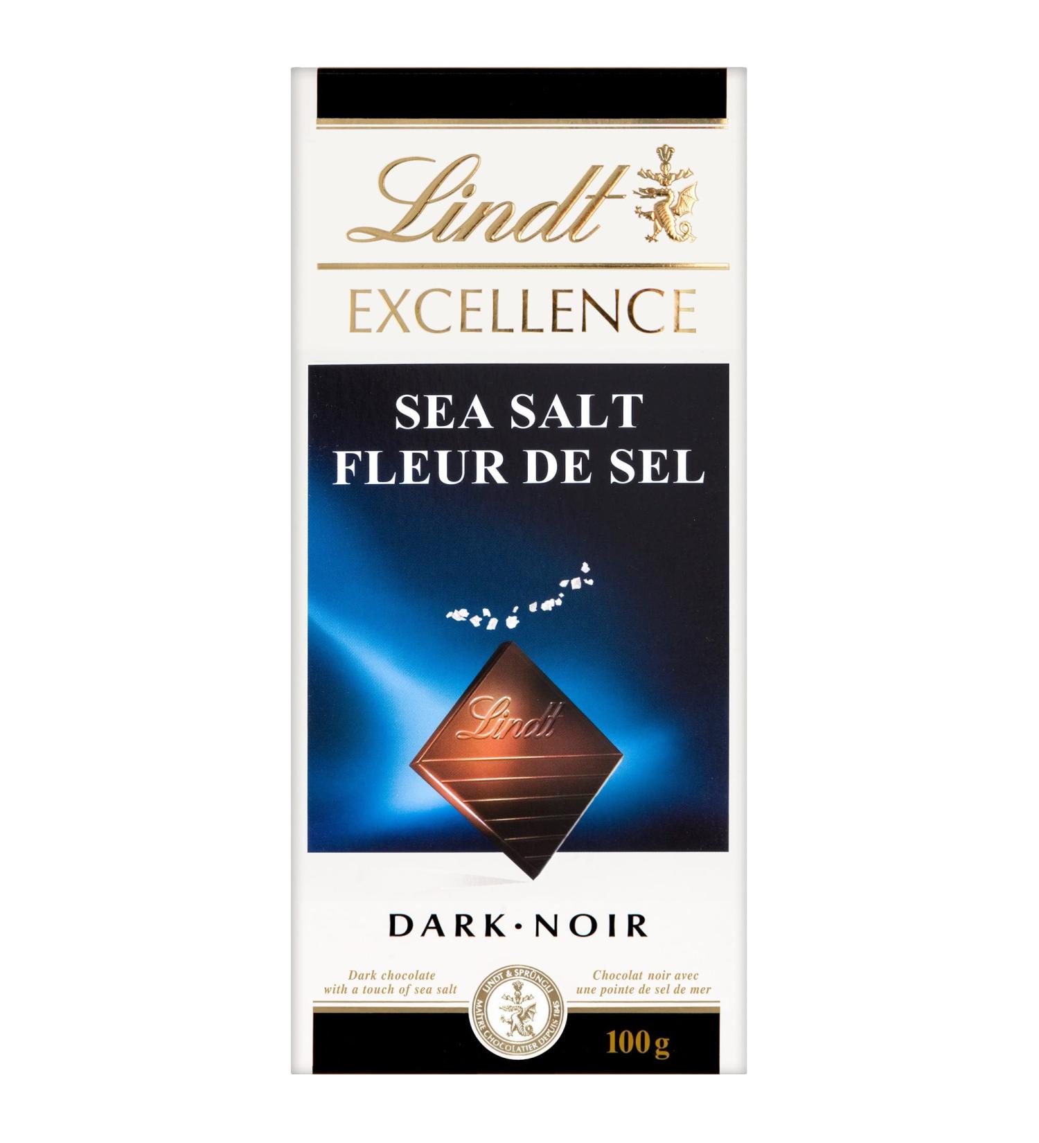 Lindt EXCELLENCE Sea Salt Dark Chocolate Bar 100 Grams - Buy Online on SooperMarket.com