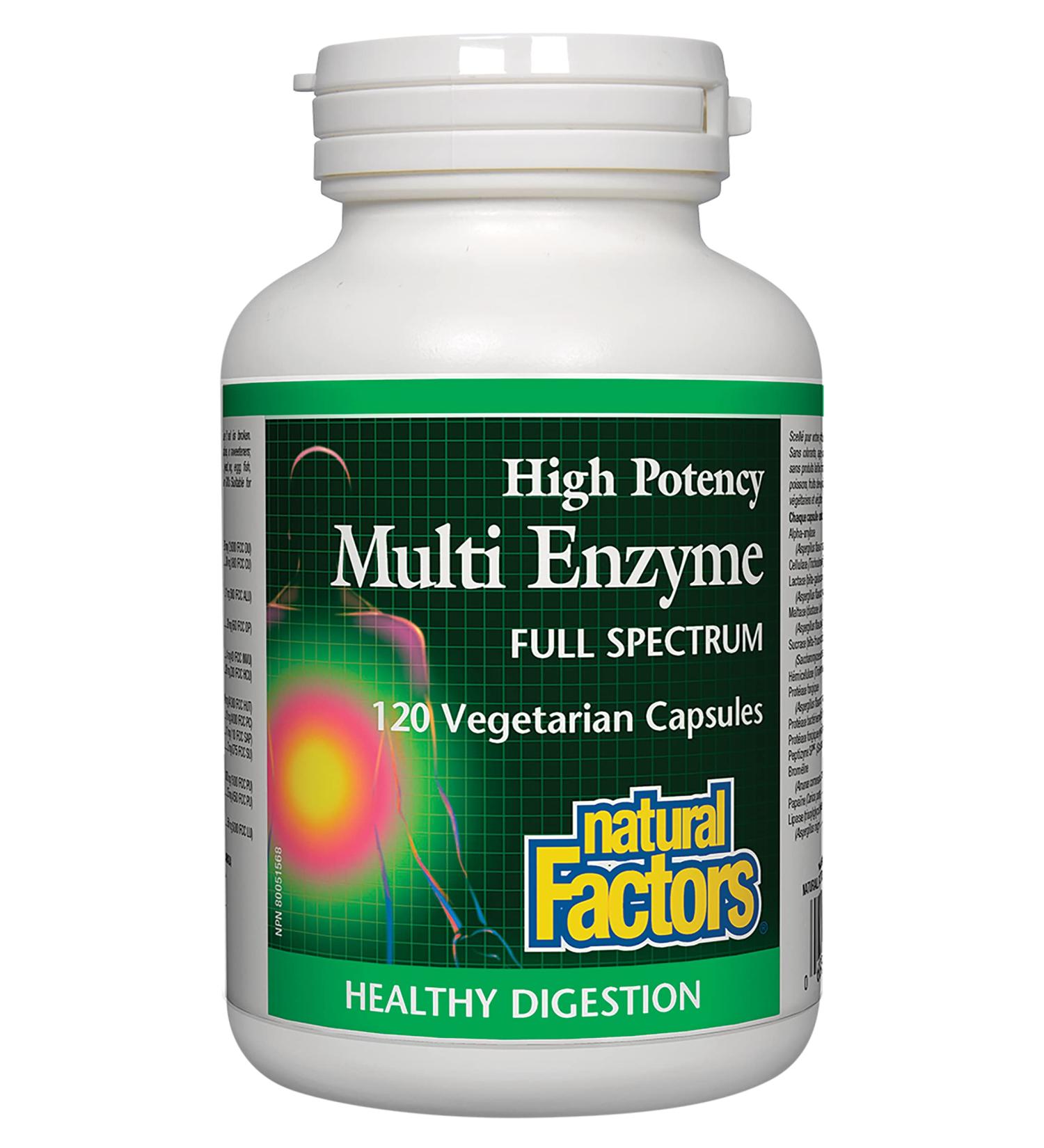 Natural Factors Multi Enzyme Full Spectrum 120 Capsules - Buy Online on SooperMarket.com