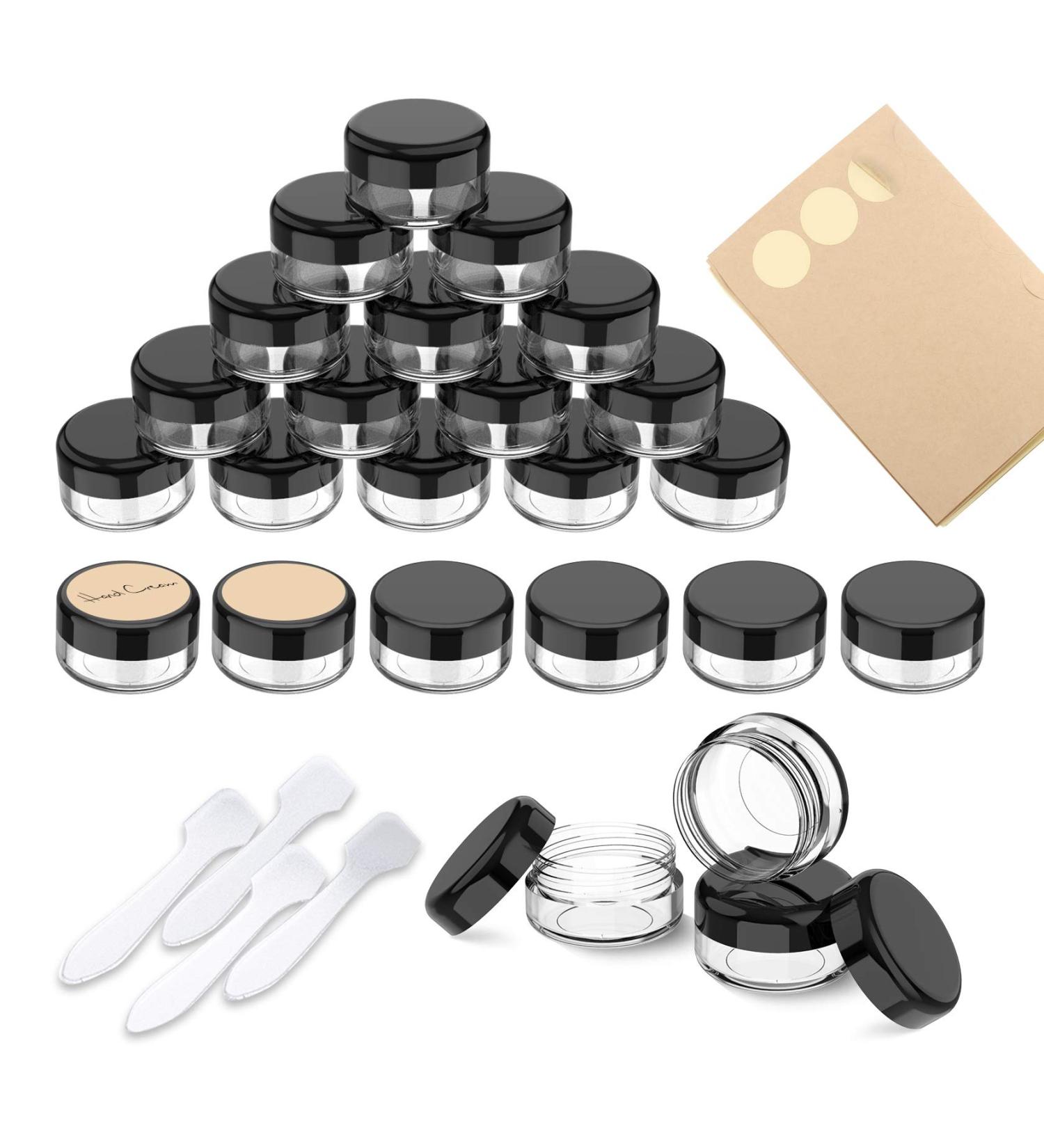 Pamiyo 24 Pack 15ml Clear Empty Jars with Screw Caps Perfect for Lotions Creams Mini Candles & Cosmetics Black Transparent Crucibles for Travel & DIY Projects - Buy Online on SooperMarket.com