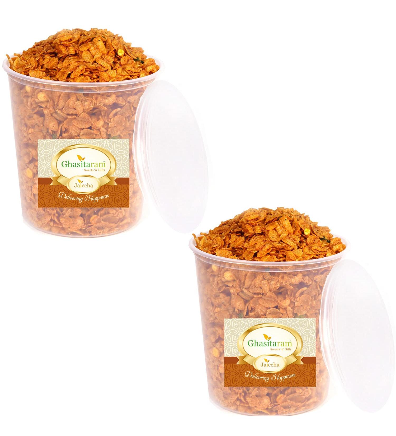 Jaiccha Ghasitaram Roasted Wheat Chiwda 400 GMS |Diwali Holi Rakhi Valentine Christmas Birthday Anniversary Gift for Her Him Mothers Day Fathers Day| - Buy Online on SooperMarket.com
