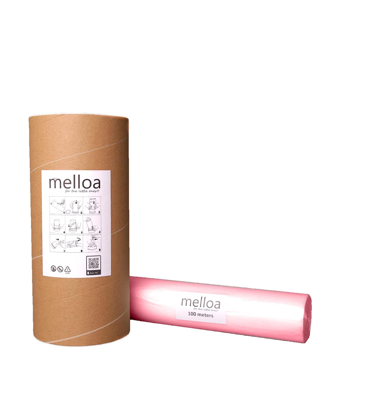 Melloa Refill Film for Diaper Pail - Compatible with Tommee Tippee Sangenic Tec & Simplee Twist & Click 10-Pack (100m Pink) - Eco-Friendly Solution - Buy Online on SooperMarket.com