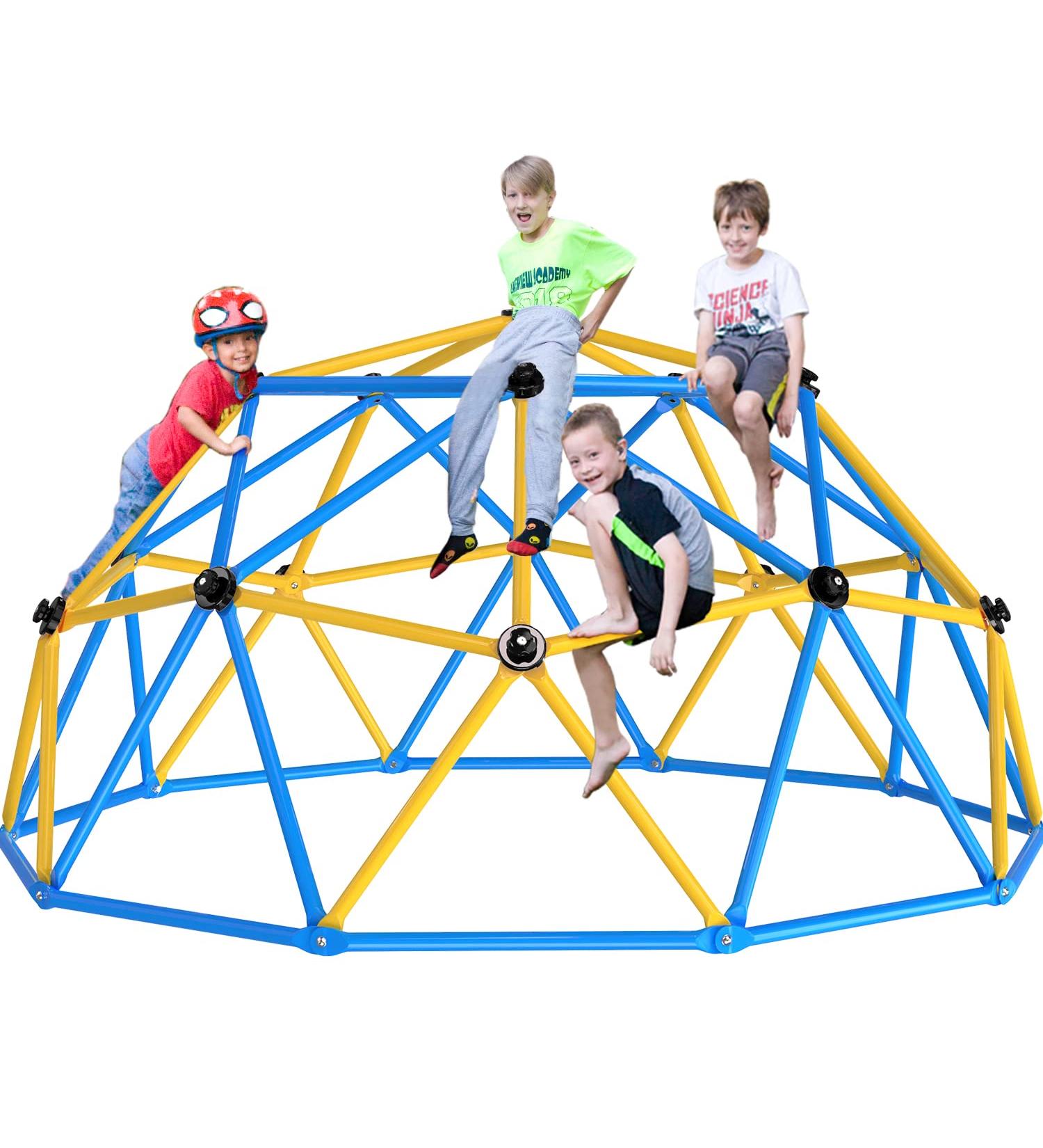 Zupapa 10FT Blue Dome Climber | Upgraded 2022 Decagonal Geo Jungle Gym | Supports 735LBS | Easy Assembly | Kids Outdoor Fun - Buy Online on SooperMarket.com