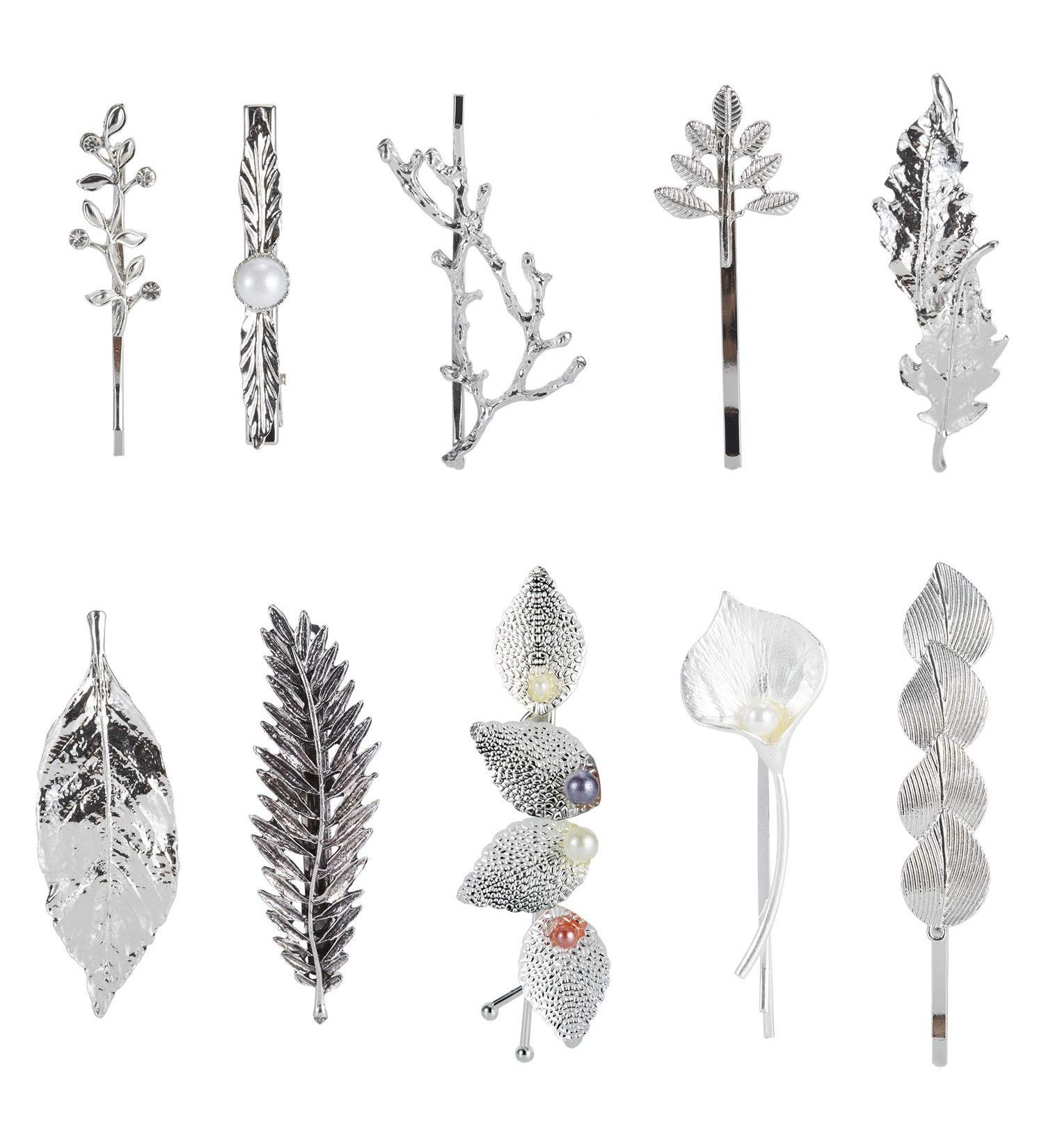 10 Pack Silver Vintage Retro Geometric Hair Clips for Women - Minimalist Metal Hairpin Set for Party Hair Accessories - Buy Online on SooperMarket.com