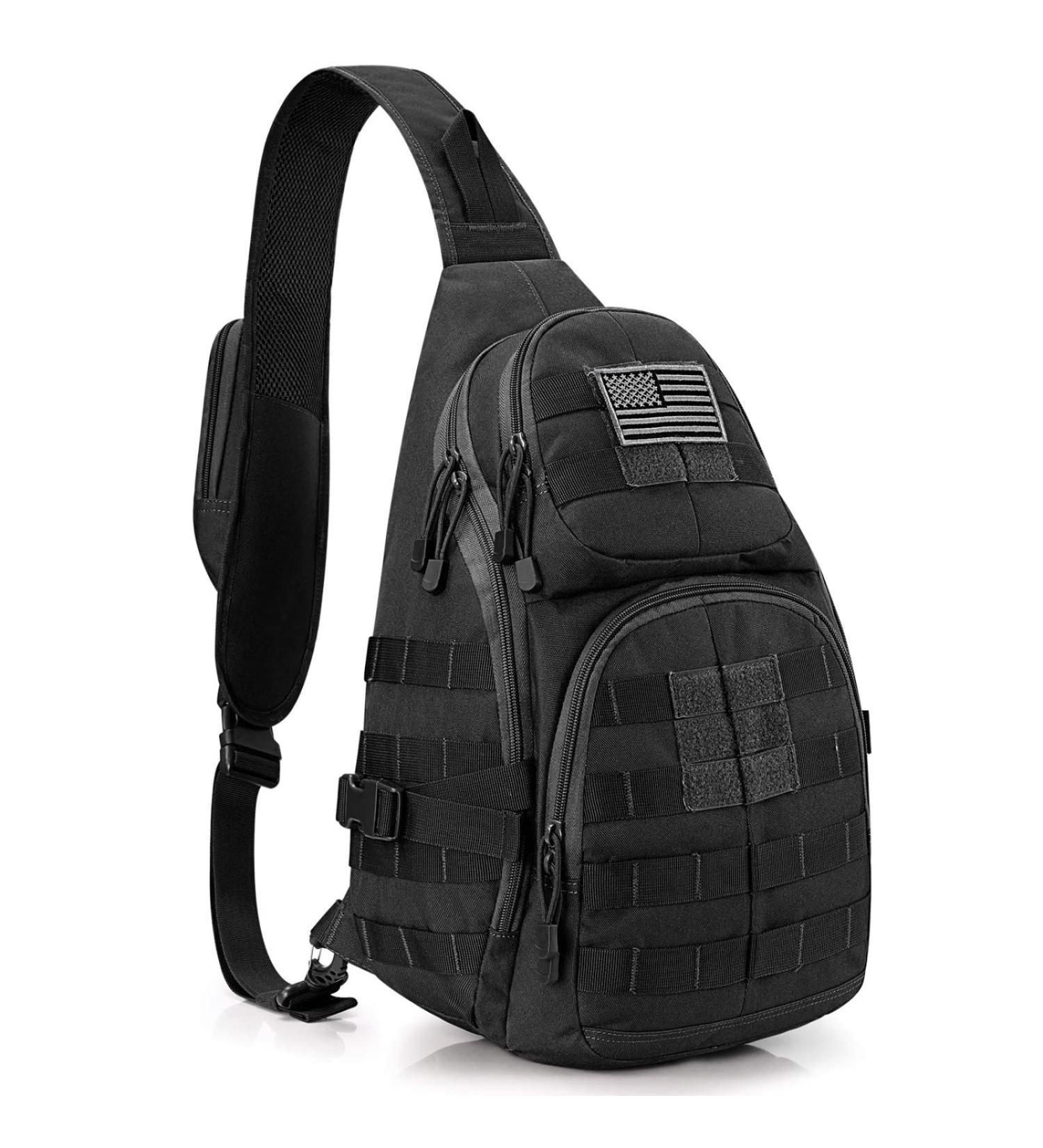 G4Free Tactical EDC Sling Backpack Military Rover Shoulder Sling Bag Pack with Pistol Holster for Concealed Carry Black - Buy Online on SooperMarket.com