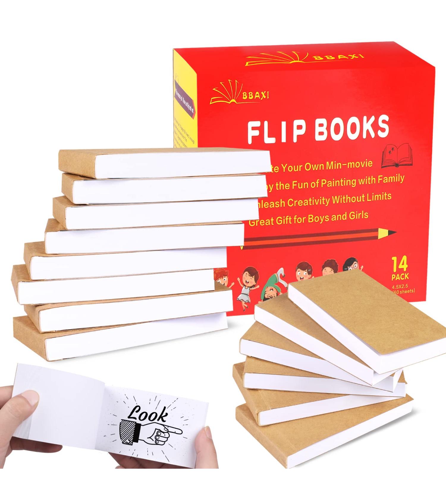14 Pack Blank Flipbooks - 840 Sheets (1680 Pages) for Animation & Sketching | 120GSM No Bleed Drawing Paper - Sewn Binding | 4.5 x 2.5 - Buy Online on SooperMarket.com