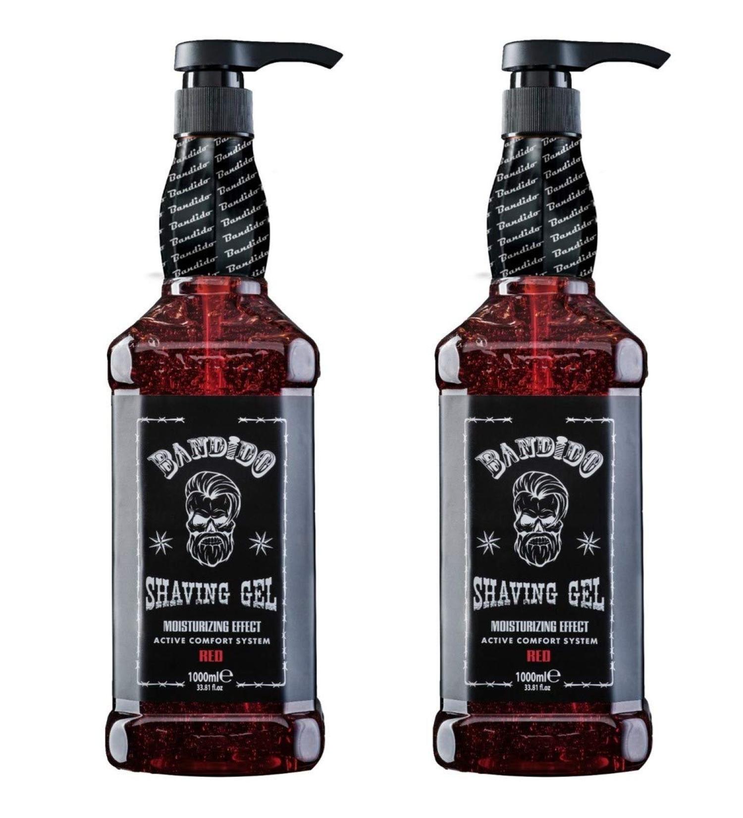 Bandido Shaving Gel Men Red 2 Set (2 x 1000ml) - Non-Foaming Precision Shave Gel for Men | 1L Dual Pack - Buy Online on SooperMarket.com