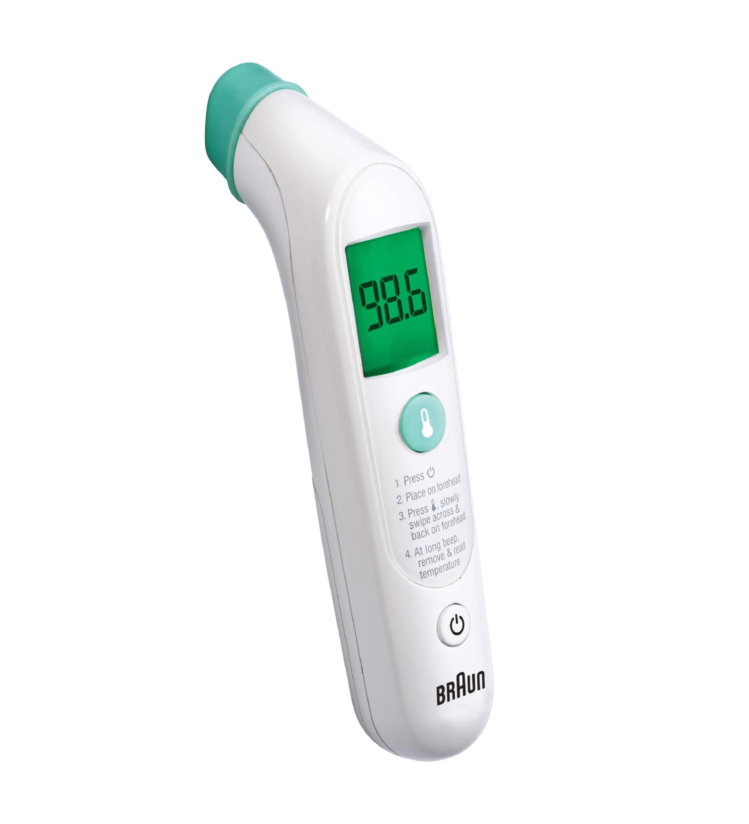 Braun TempleSwipe Digital Thermometer - Color Coded Temperature Guidance for Adults, Babies, Toddlers, and Kids - Buy Online on SooperMarket.com