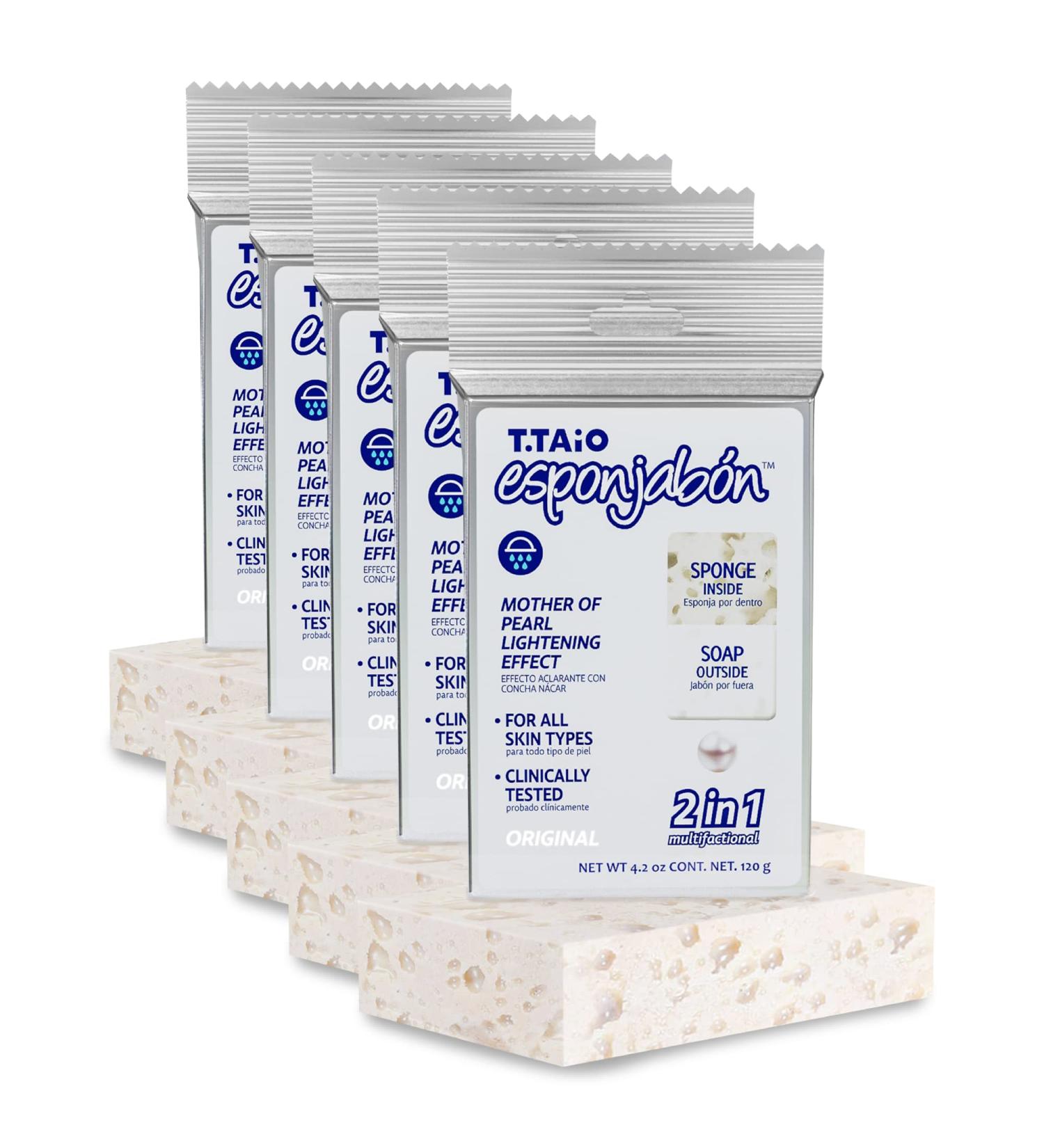 Mother of Pearl Soap Sponge - Cleansing Shower Scrubber - Oil Removal - Massage & Lather - 5-pack - Buy Online on SooperMarket.com