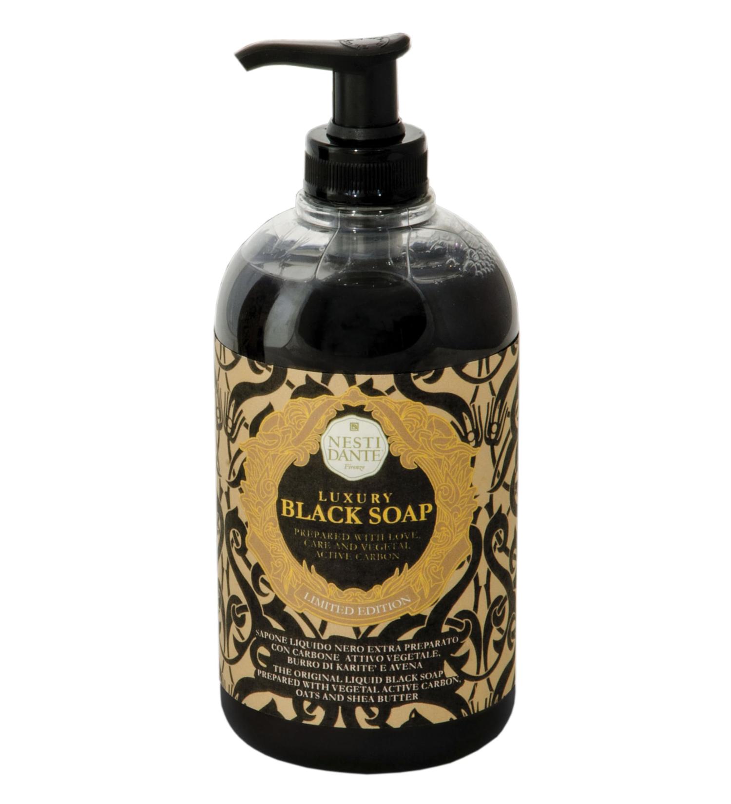 Nesti Dante Luxury Liquid Black Soap 16.9 oz - Activated Charcoal Cleanser | International Shipping Available - Buy Online on SooperMarket.com