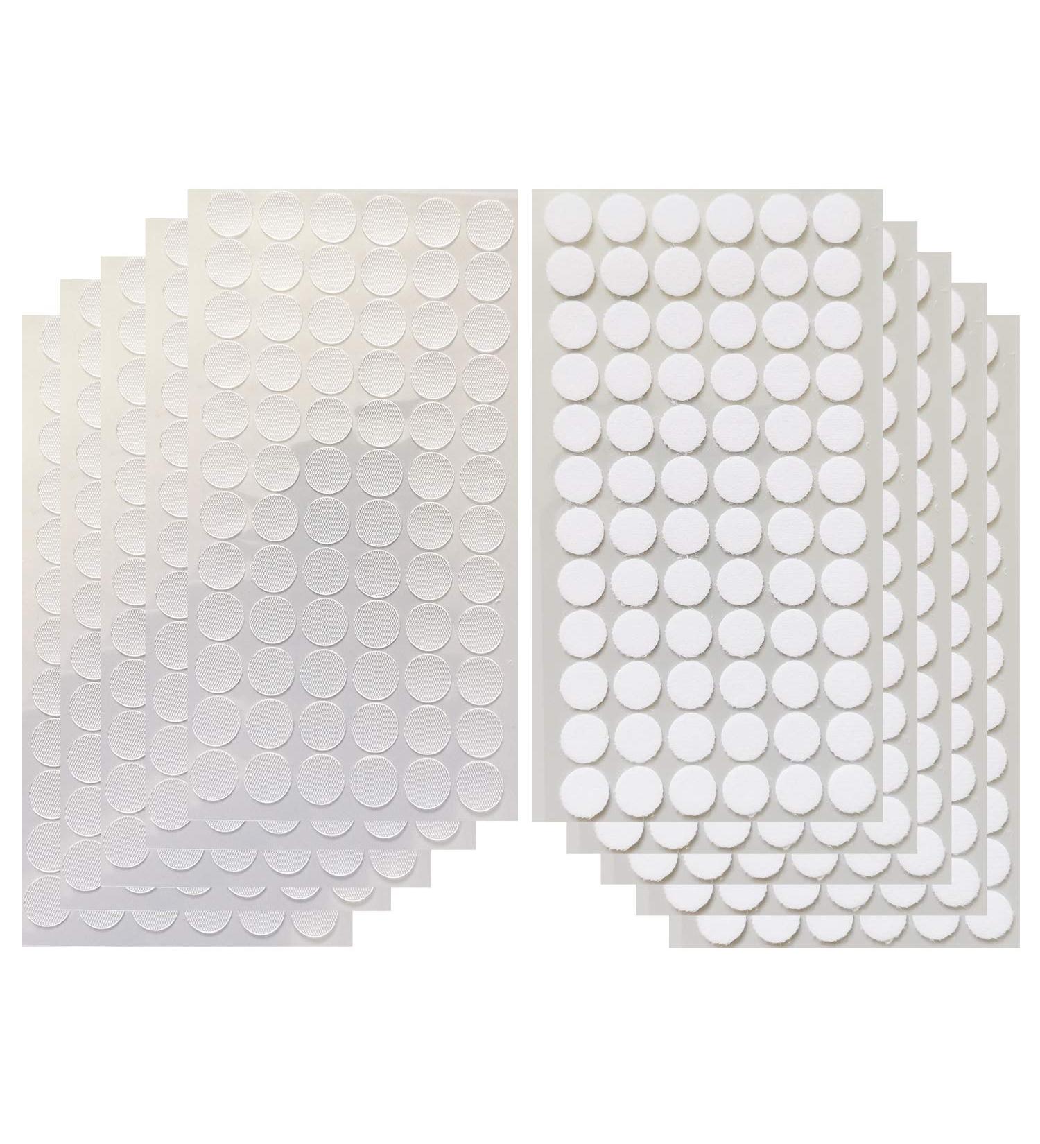 Vkey 700pcs (350pairs) 1.5cm Diameter Transparent Sticky Back Thin Clear Dots with Adhesive Hook & Loop Coins Tapes - Buy Online on SooperMarket.com