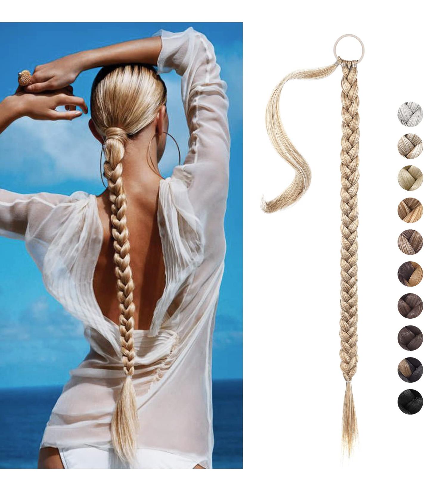 REECHO Long Straight Wrap Around Ponytail Extension - Natural Synthetic Hairpiece for Women - Medium Blonde 34 Inch 180g - Buy Online on SooperMarket.com