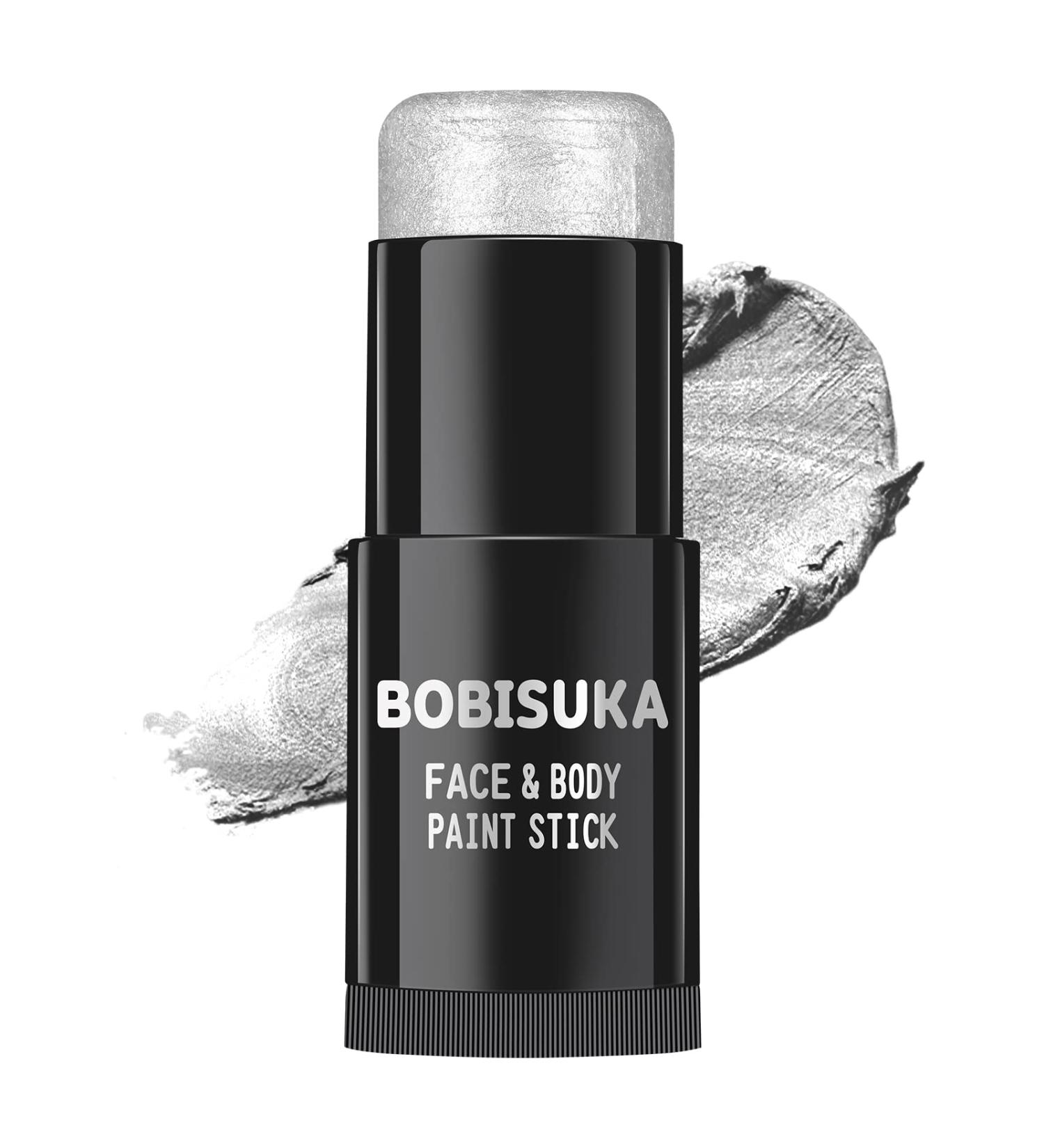 BOBISUKA Waterproof Silver Face Paint Stick | Metallic Full Body Paint for Halloween Cosplay & Special Effects - Buy Online on SooperMarket.com