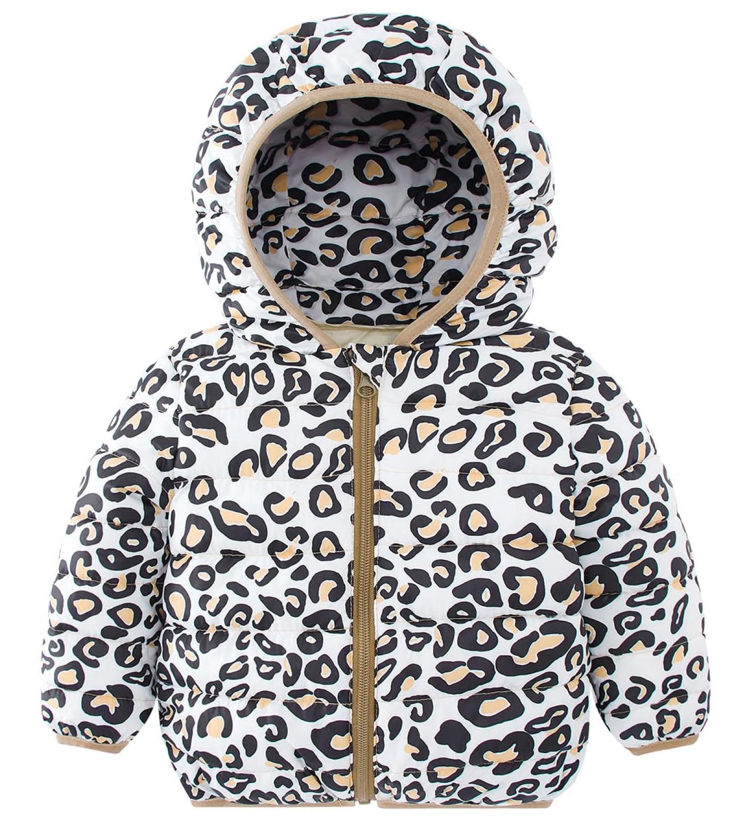 Kids4ever Toddler Winter Coat Leopard Print 2-3 Years | Hooded Zipper Jacket for Boys and Girls | Windproof Snowsuit with Fleece Lining - Buy Online on SooperMarket.com