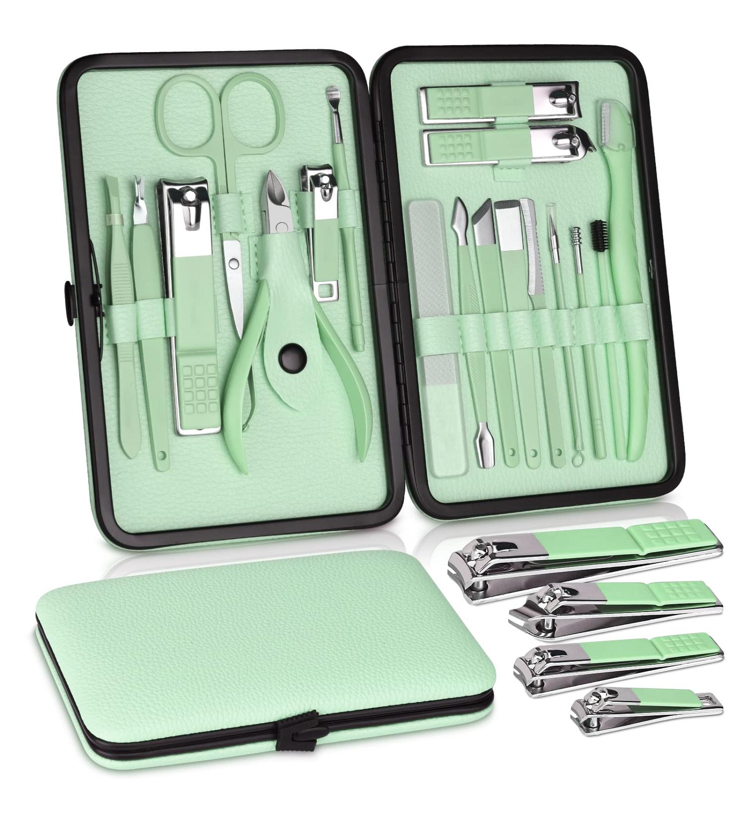Jupeli Nail Set - Professional Pedicure & Manicure Kit for Men | Stainless Steel Nail Clippers & Grooming Tools - Perfect Valentine s Day & Christmas Gift (Green) - Buy Online on SooperMarket.com