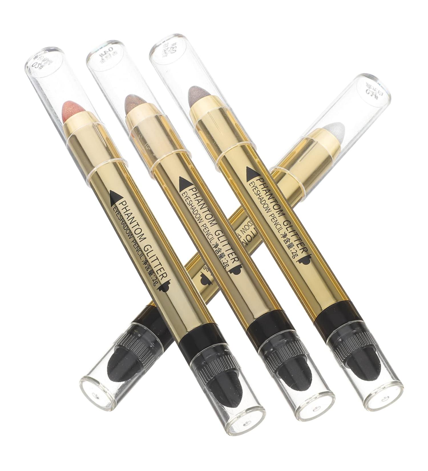 Mikinona Neutral Eyeshadow 4pcs Highlighter Eyeshadow Pencil Glitter Crayons Eye Shadow Makeup Cosmetics Glue Girl - Buy Online on SooperMarket.com