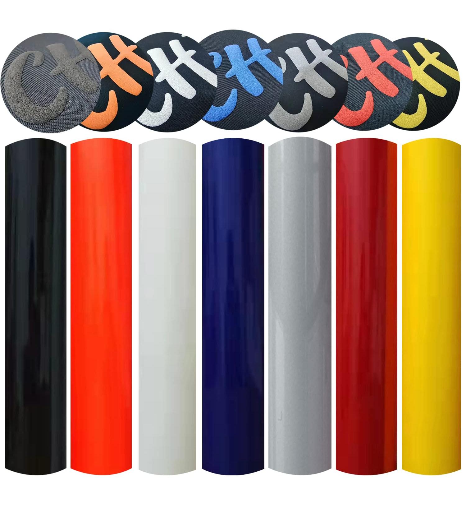 3D Puff Heat Transfer Vinyl Sheets 12x10 Foaming HTV Press Film for DIY T-shirt Clothes - Assorted Colors - Buy Online on SooperMarket.com