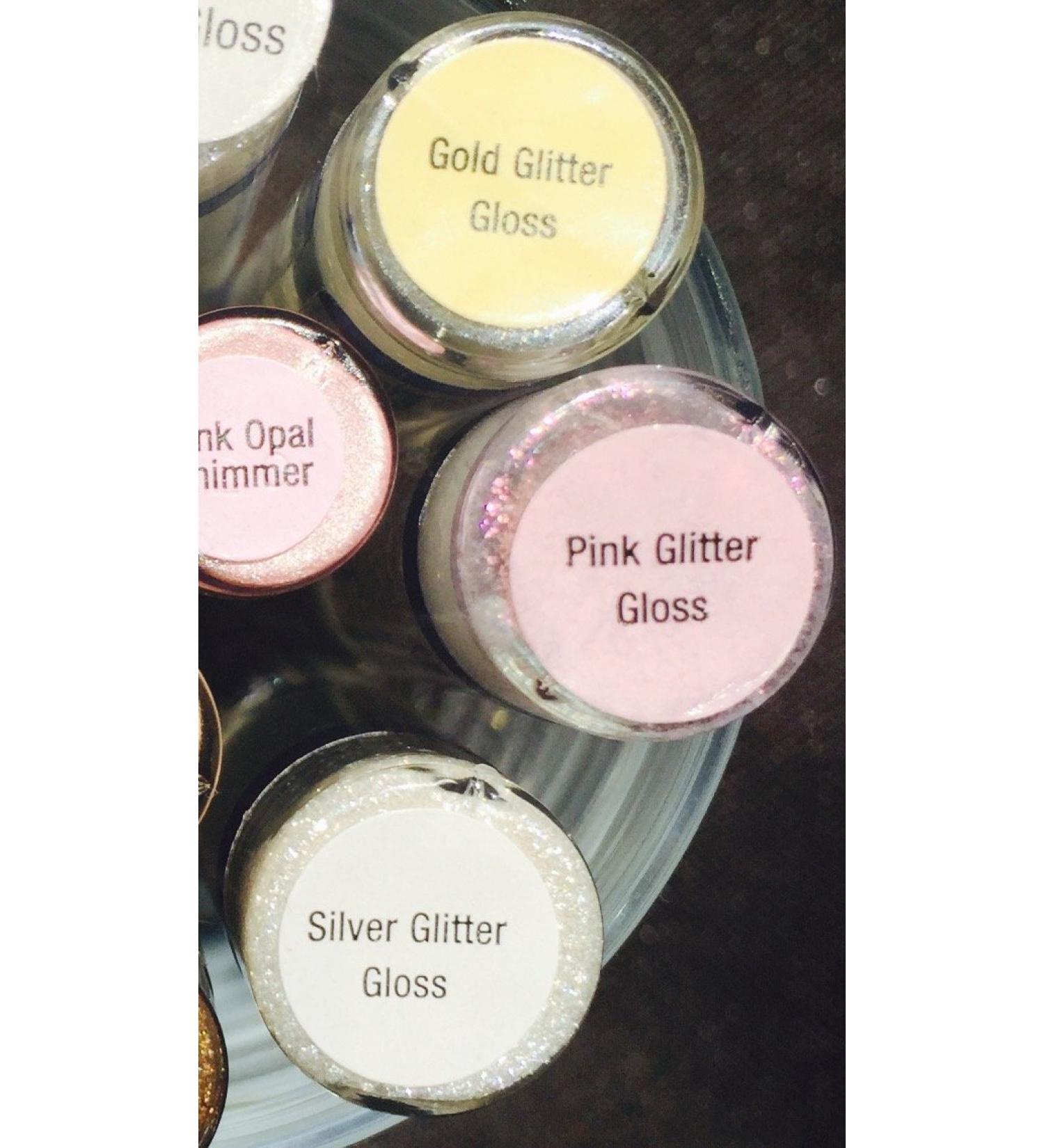 LipSense Lot of 4 Glosses - Diamond Kiss Gold Pink and Silver Glitter Gloss