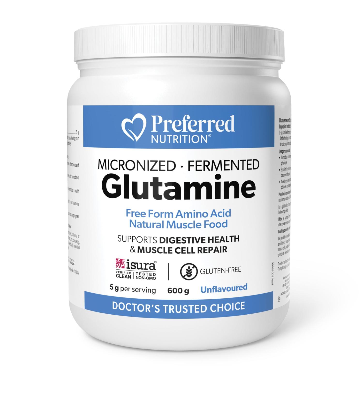 Preferred Nutrition Glutamine 600g Powder - L-Glutamine Powder Supplement taken for Muscle Building Muscle Repair Digestive Gut Health Muscle Recovery and Support Immune System - Buy Online on SooperMarket.com