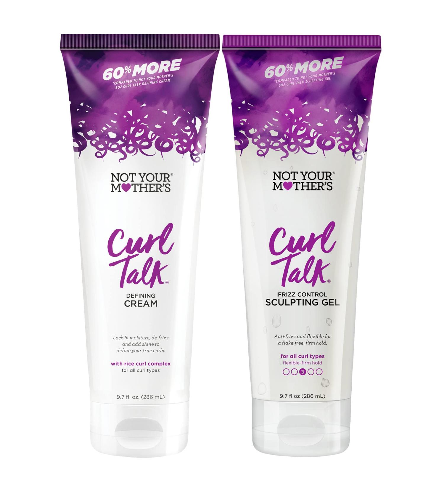 Not Your Mother's Curl Talk Frizz Control Gel & Defining Cream 2-Pack - Rice Curl Complex - For All Curly Hair Types - 9.7 Fl Oz - Buy Online on SooperMarket.com