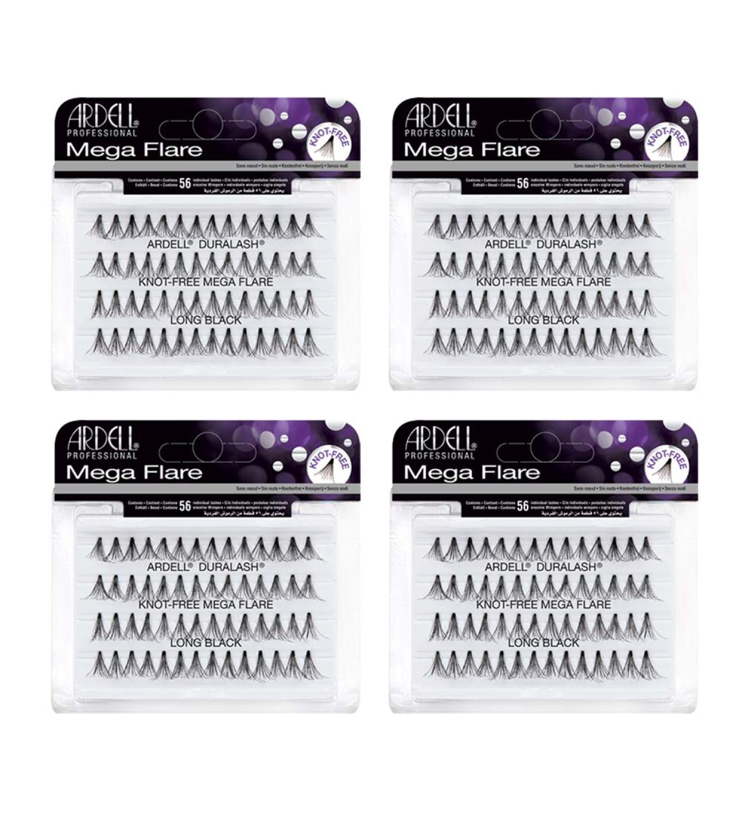 Ardell Mega Individual Knot-Free Long Black False Eyelashes 4 Pack - Buy Online on SooperMarket.com
