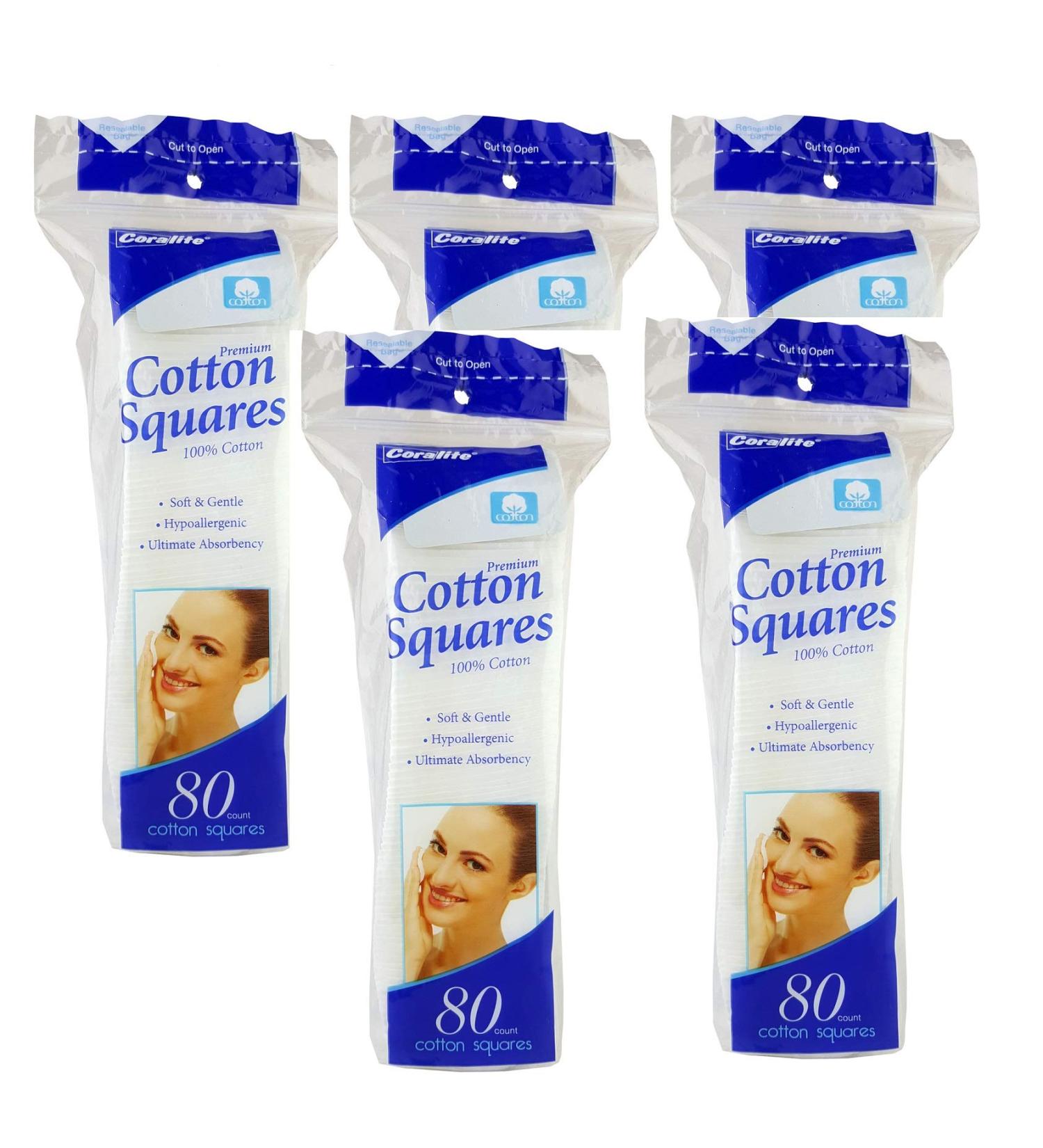 Premium Cotton Squares 100% Cotton Pads (400 Count)